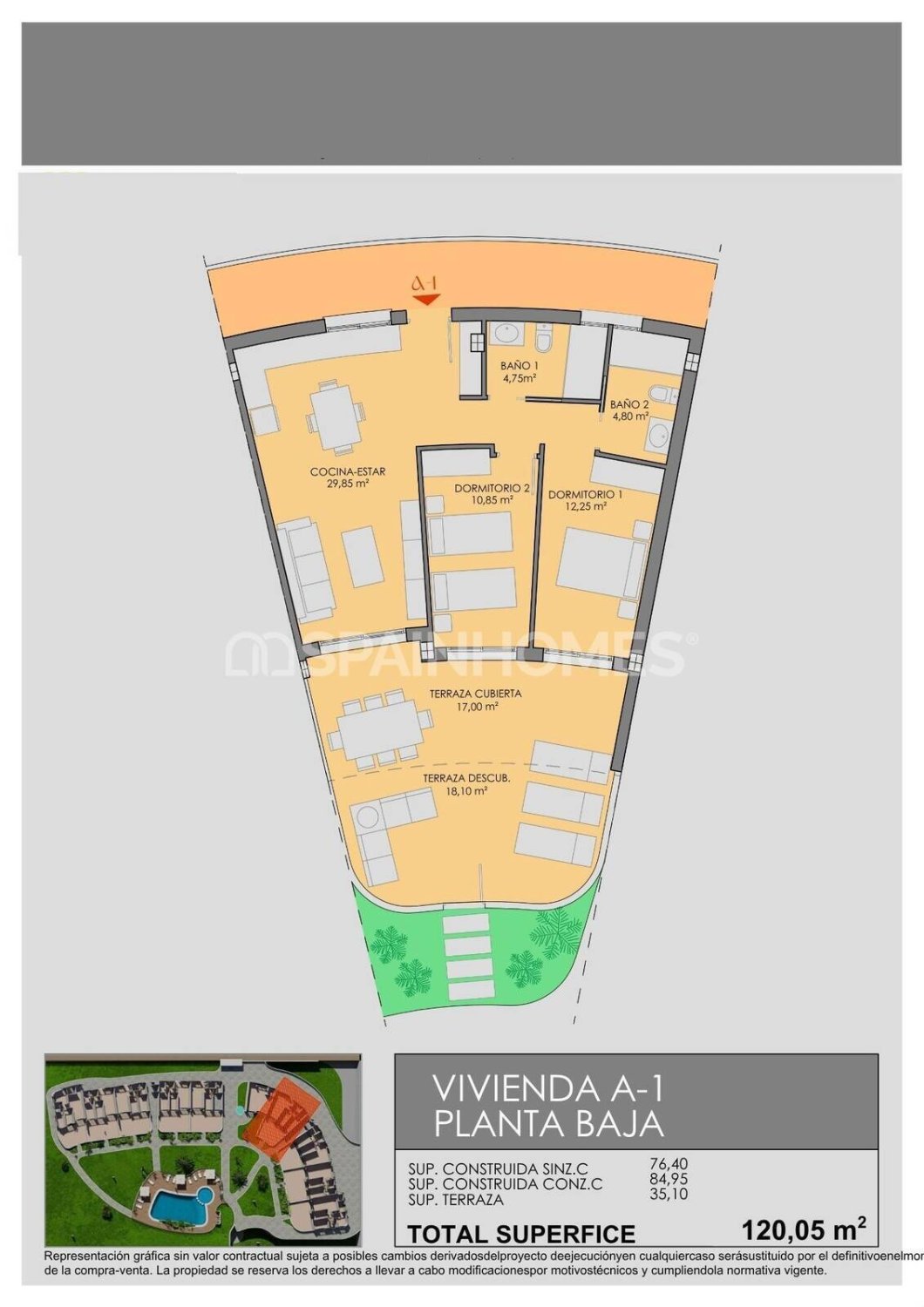 Wohnung in Los Alcazares, Murcia, Spanien 2 Schlafzimmer, 76 m2 Nr. 164345