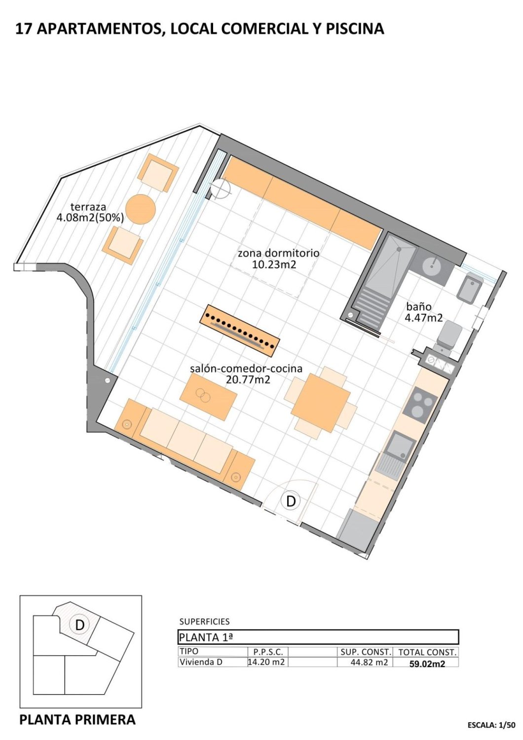Apartamento en Lo Pagán, Murcia, España 44 m2 No. 187067