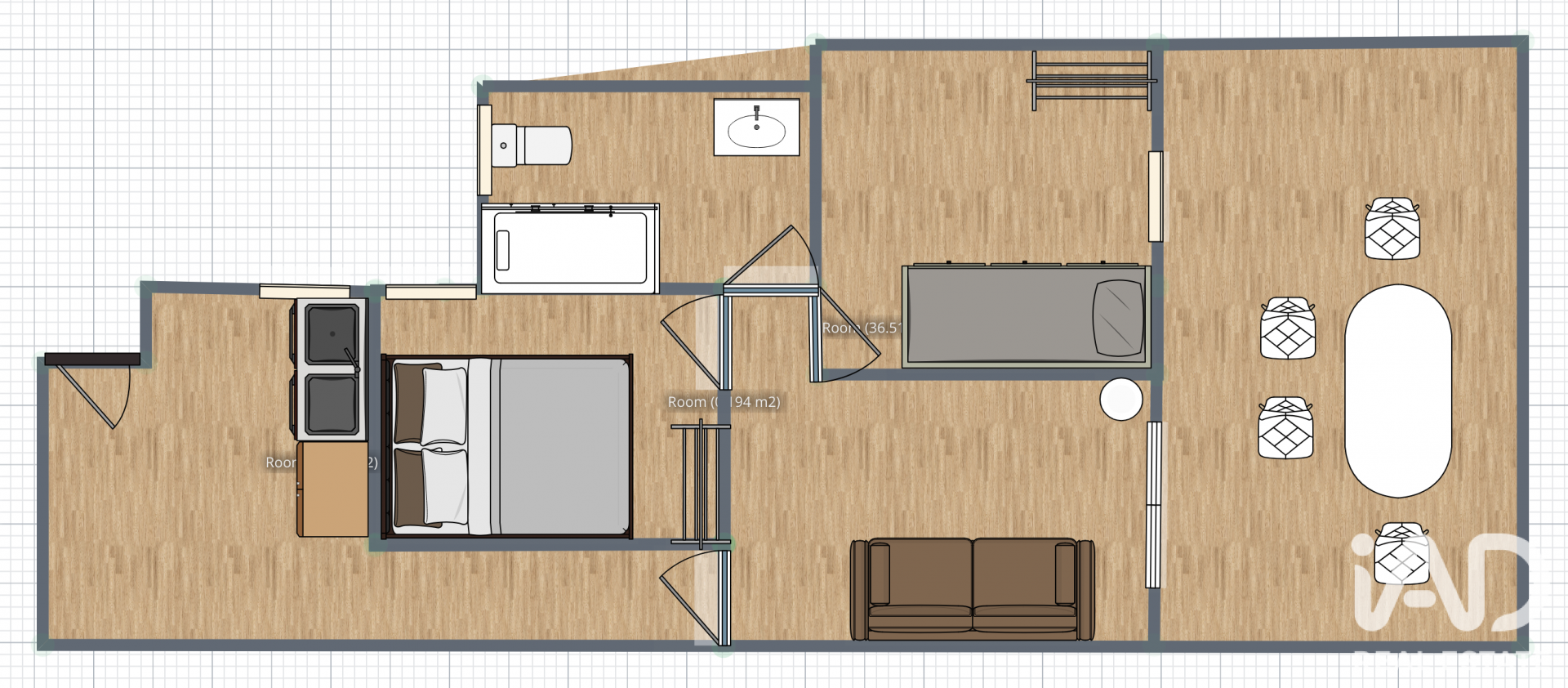 Penthauss Alicante, Spānijā 2 istabas, 50 m2 Nr. 195104