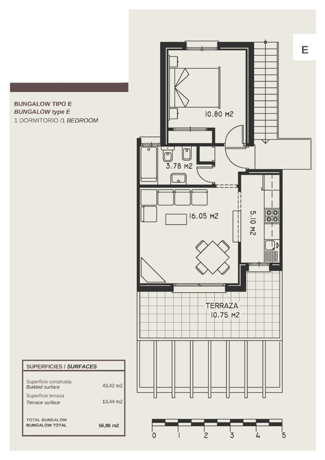Bungalow à Calpe, Alicante, Espagne 1 chambre, 43 m2 No. 137635