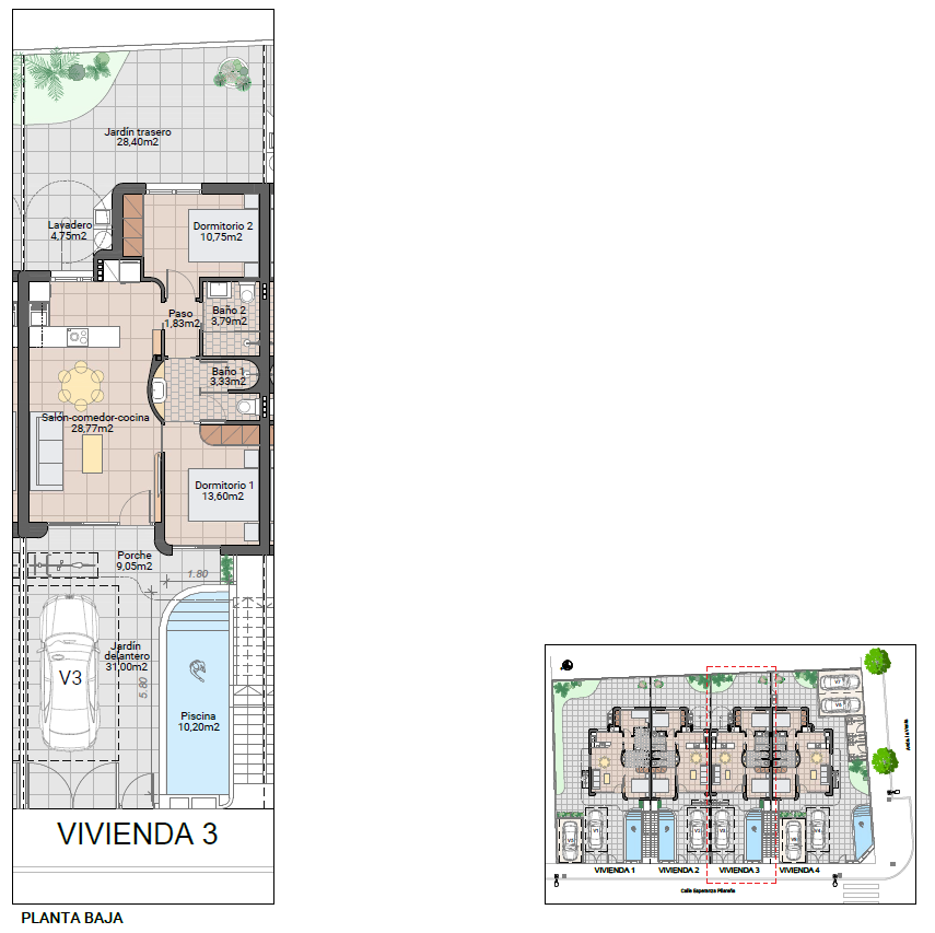 Bungalow in Pilar de la Horadada, Alicante, Spanien 2 Schlafzimmer, 62 m2 Nr. 189342