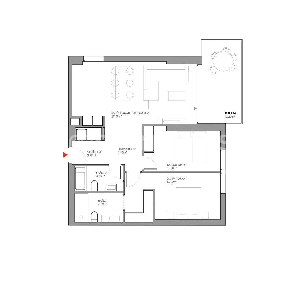 Apartamento en Cubelles, Barcelona, España 3 dormitorios, 95 m2 No. 140099
