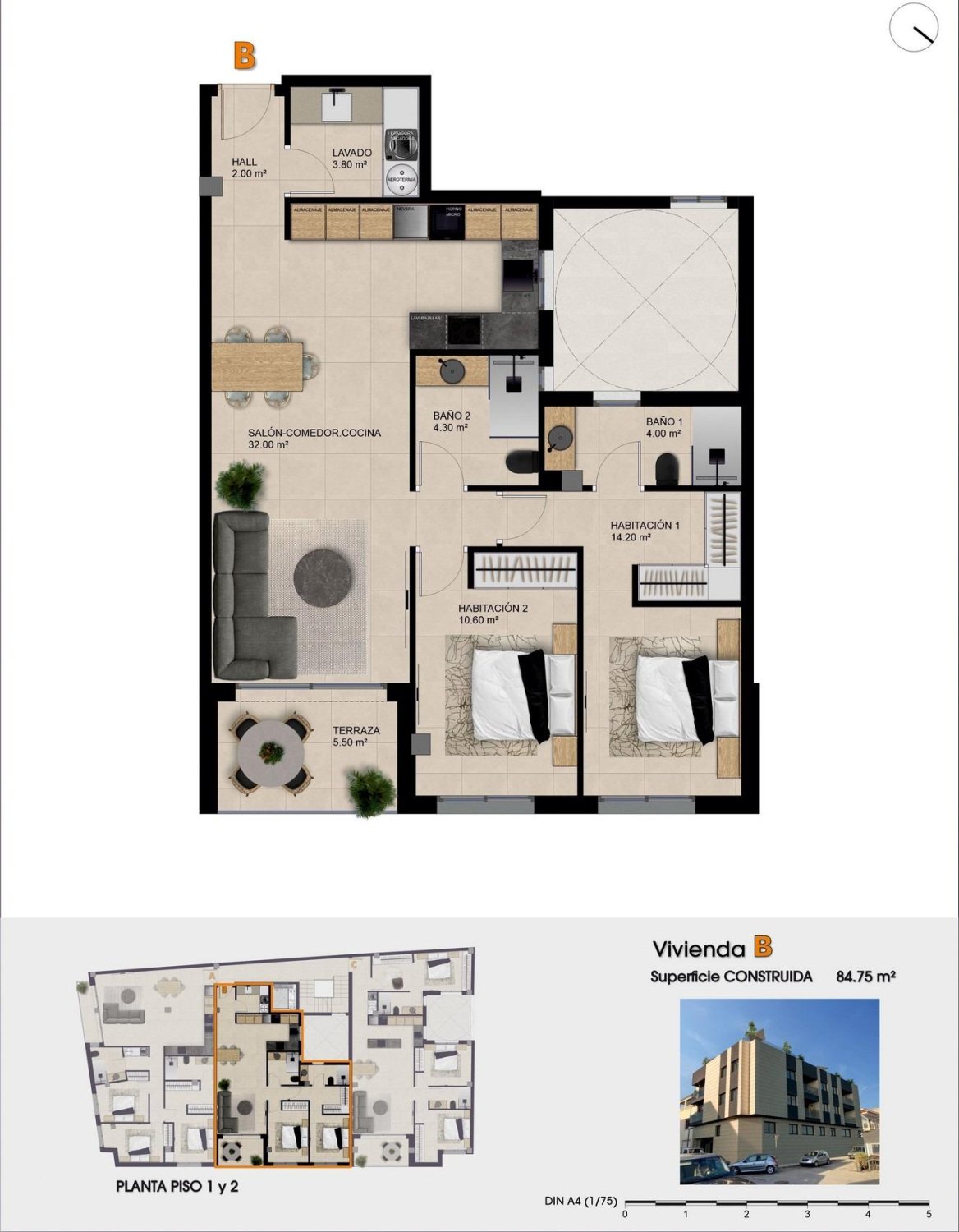 Appartamento a Catral, Alicante, Spagna 2 camere da letto, 84 mq. N° 179641