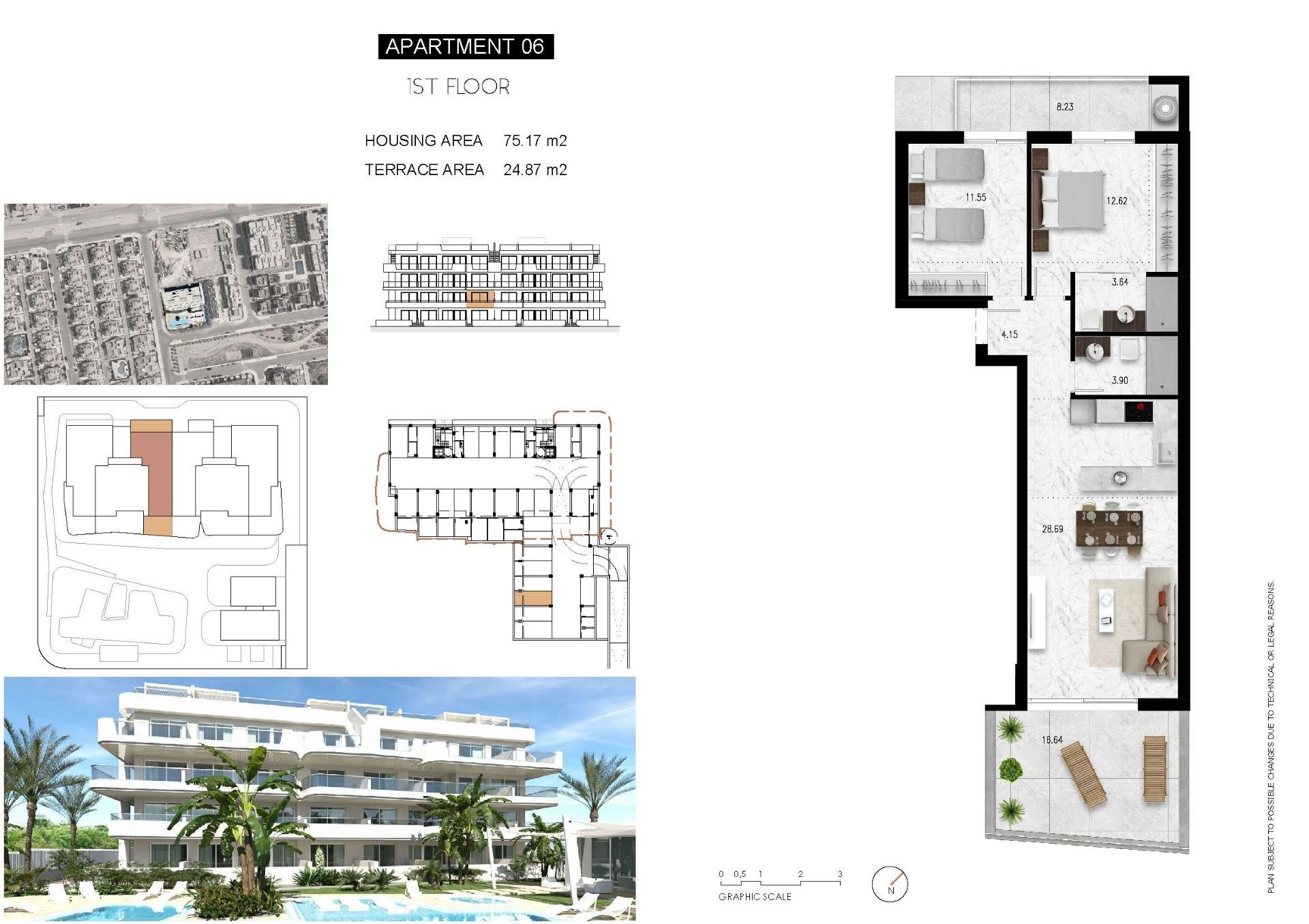 Apartamento en Alicante, España 2 dormitorios, 75 m2 No. 111431