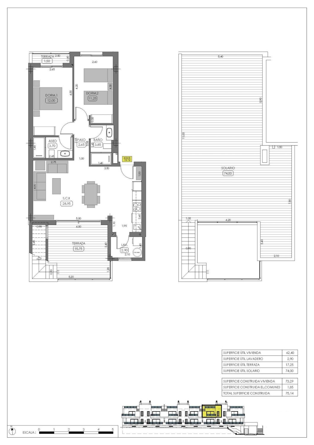 Bungalow en Algorfa, Alicante, España 2 dormitorios, 75 m2 No. 161184