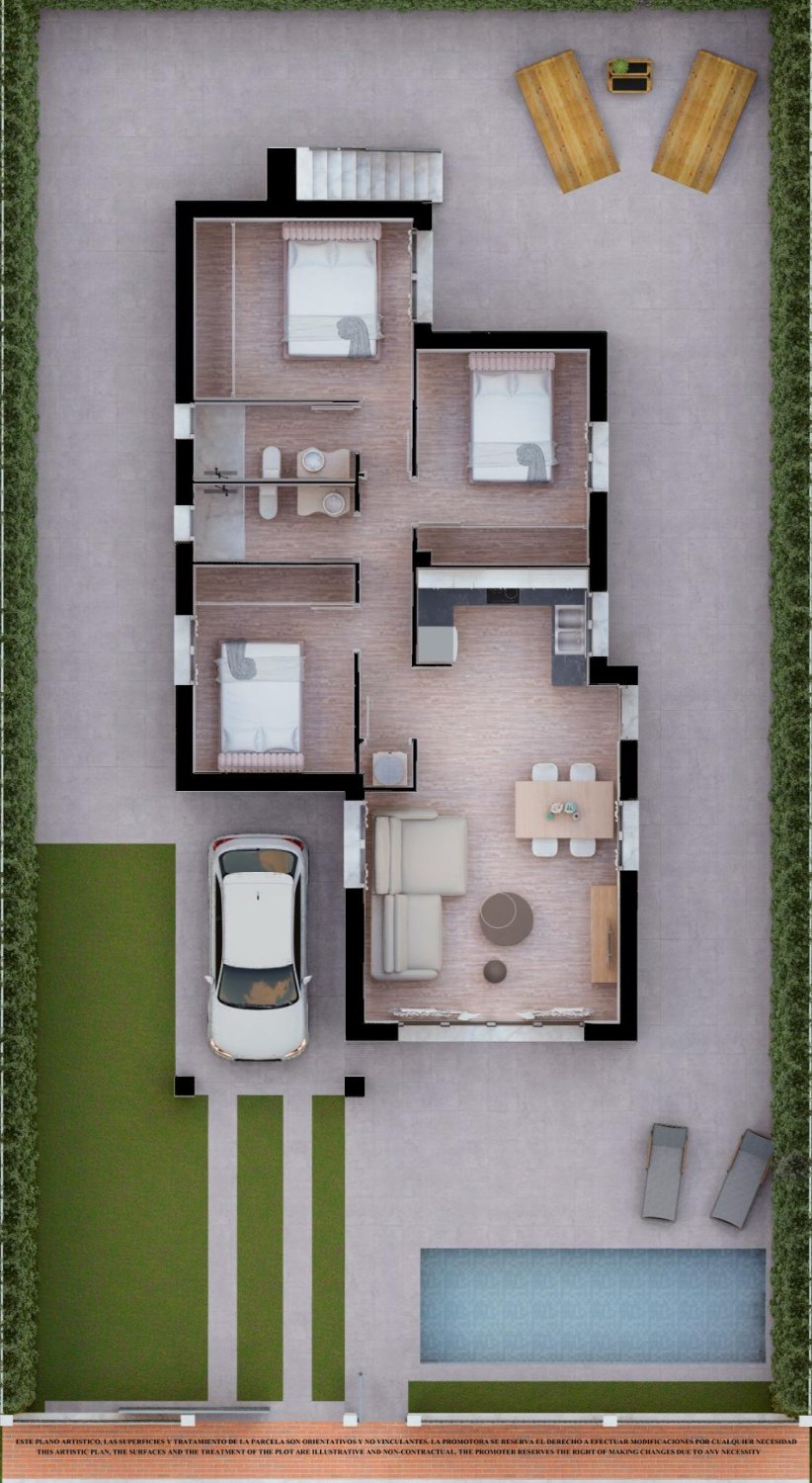 Villa en Los Alcázares, Murcia, España 3 dormitorios, 108 m2 No. 134381