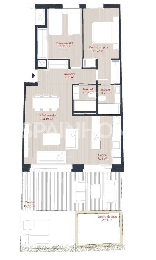 Takvåning i Manilva, Malaga, Spanien 2 sovrum, 58 kvm. Nr. 160613