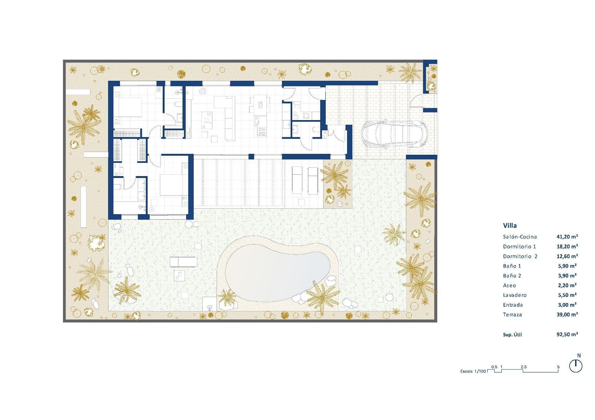 Villa i Banos Y Mendigo, Murcia, Spanien 2 sovrum, 143 kvm. Nr. 112689