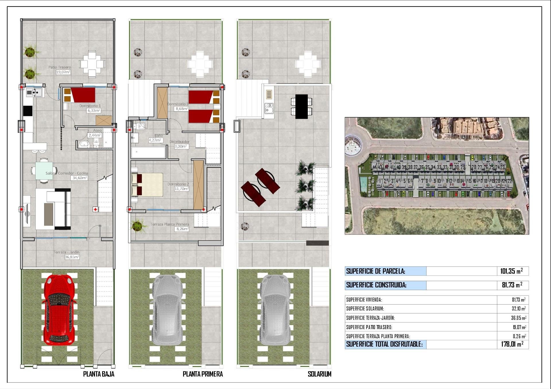 Rindu māja Cox, Alicante, Spānijā 3 istabas, 81 m2 Nr. 112691