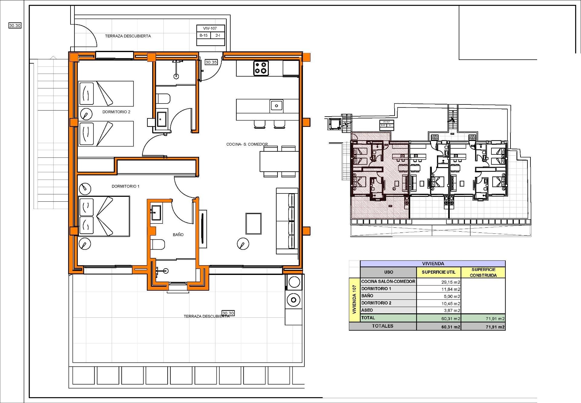 Apartment in Xeresa, Valencia, Spain 2 bedrooms, 71 sq.m. No. 142709