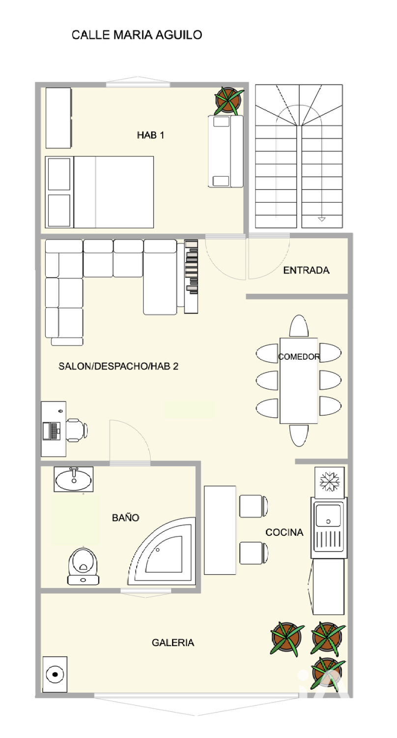 Apartamento en Barcelona, España 1 dormitorio, 69 m2 No. 152706