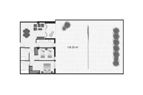 Apartment floor plan «B3A6», 2 bedrooms in Spa Valley II