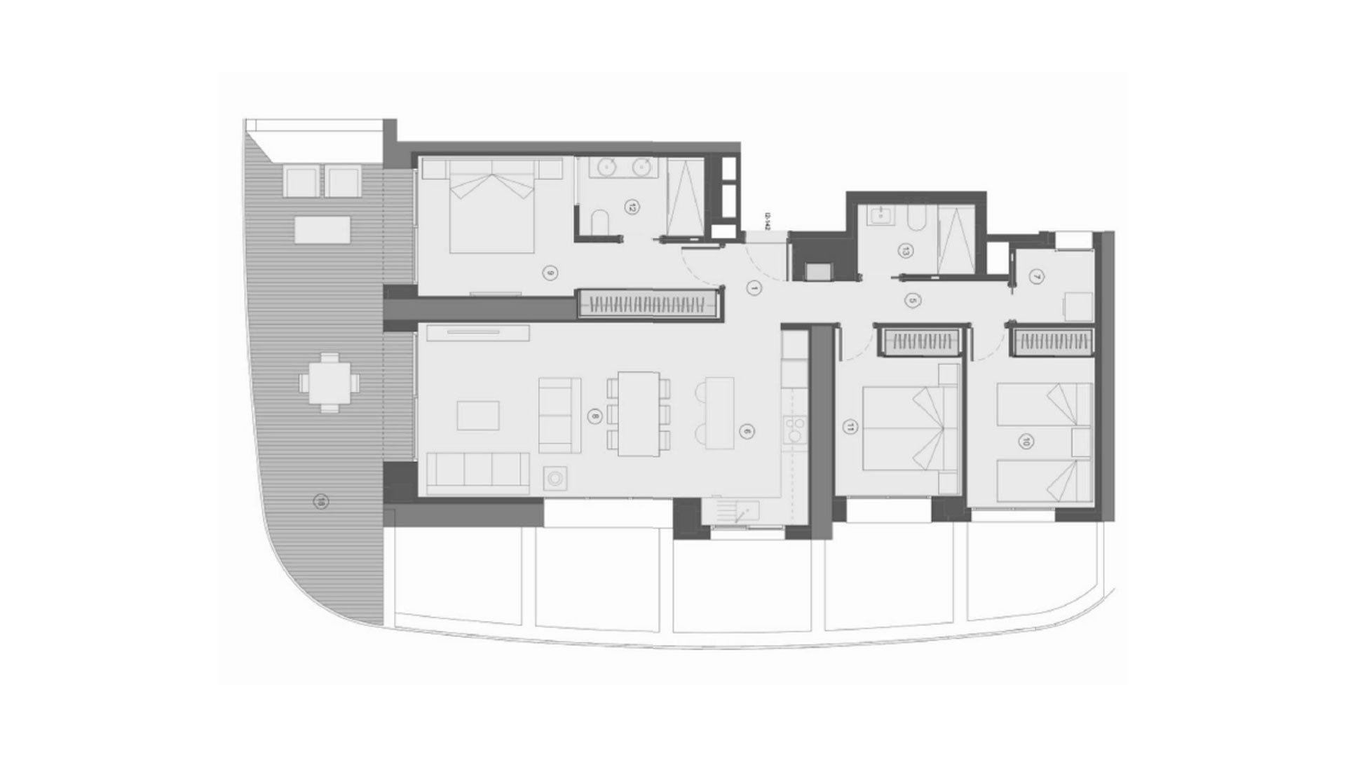 Apartment in TM Tower, Benidorm, Alicante, Spain 3 bedrooms, 142 sq.m. No. 146944
