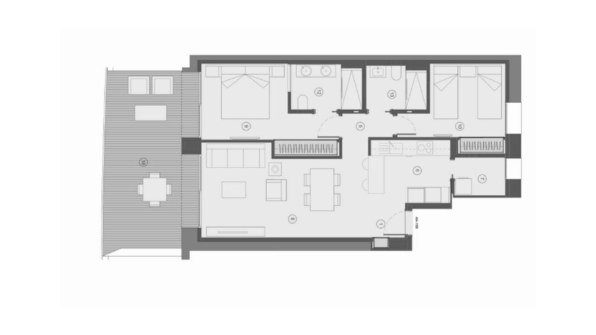 Huoneisto TM Tower, Benidorm, Alicante, Espanja 2 makuuhuonetta, 105 m2 No. 146943