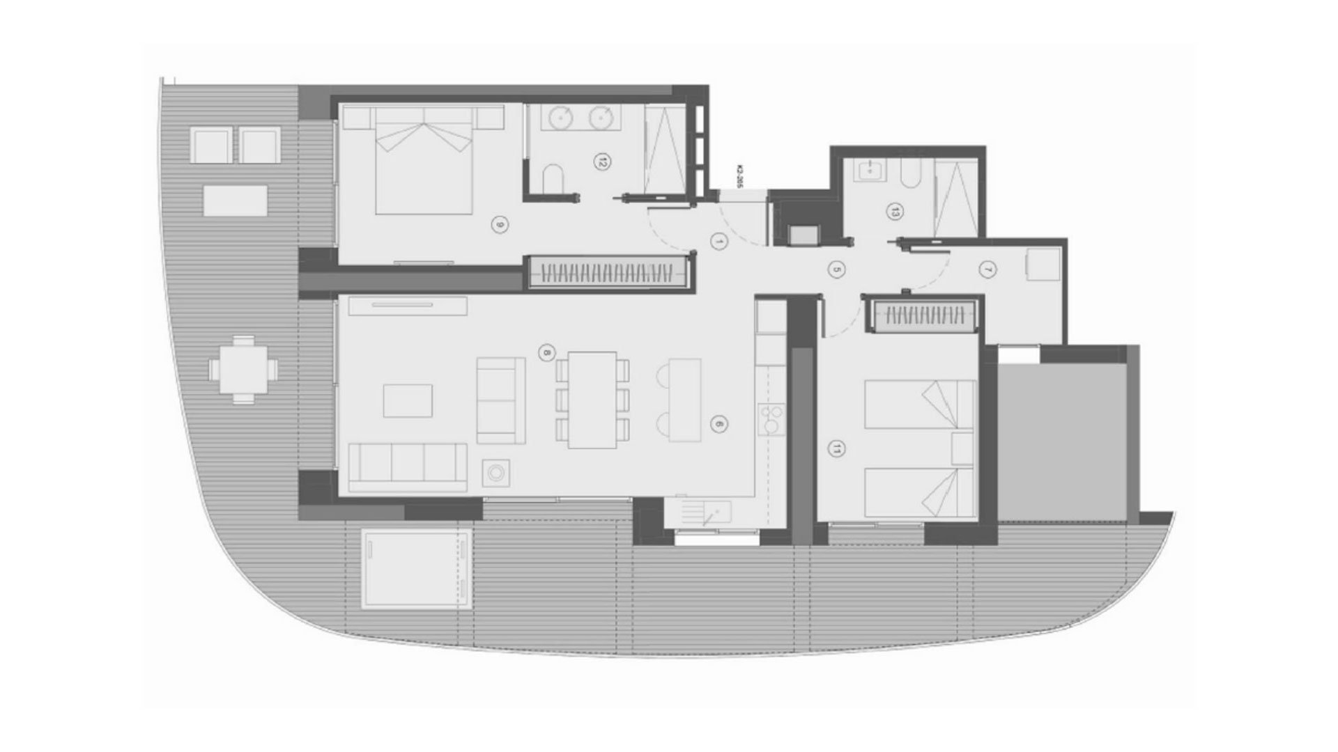 Apartament w TM Tower, Benidorm, Alicante, Hiszpania 2 sypialnie, 159 mkw. nr 146942