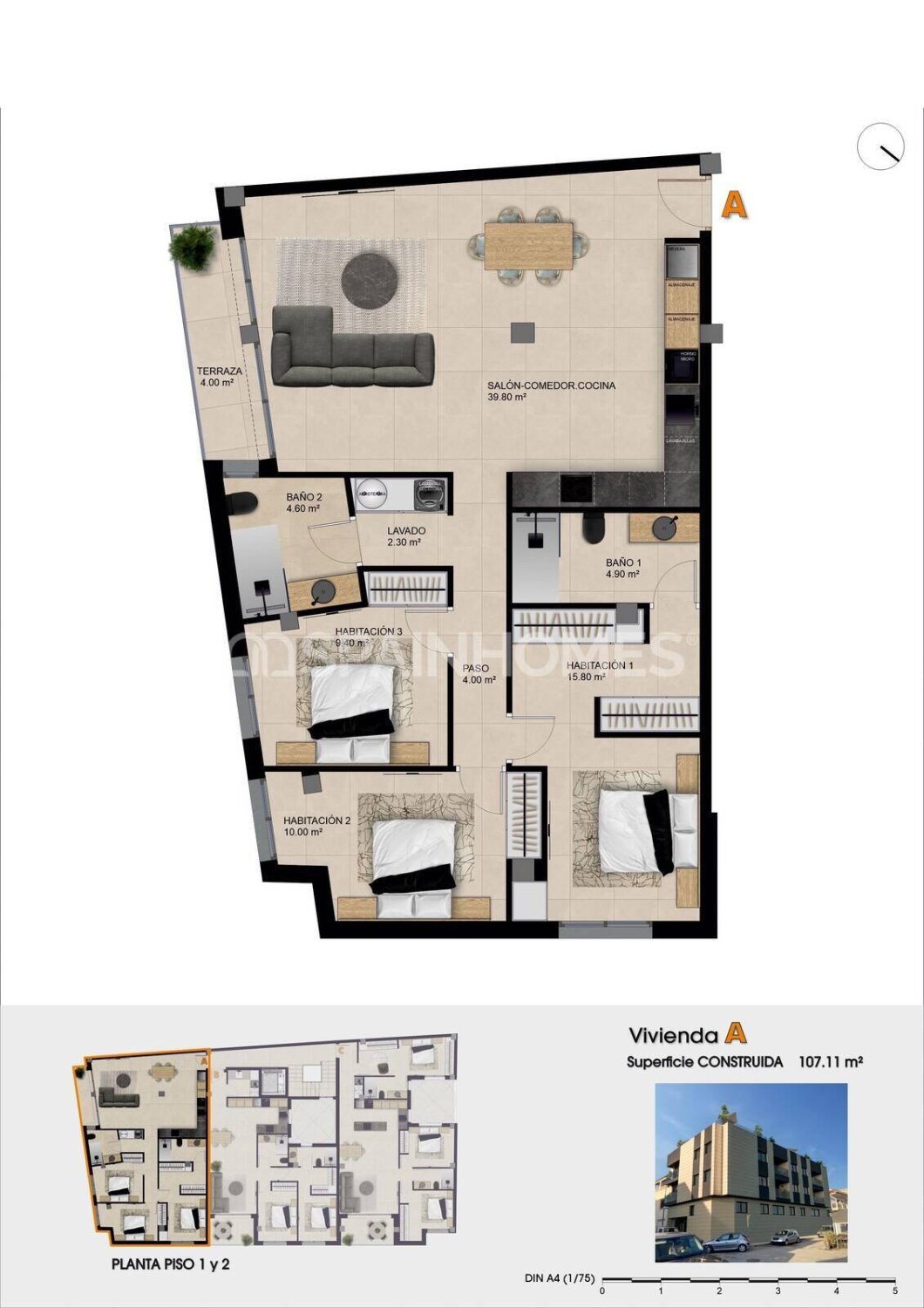Appartamento a Catral, Alicante, Spagna 3 camere da letto, 96 mq. N° 161629