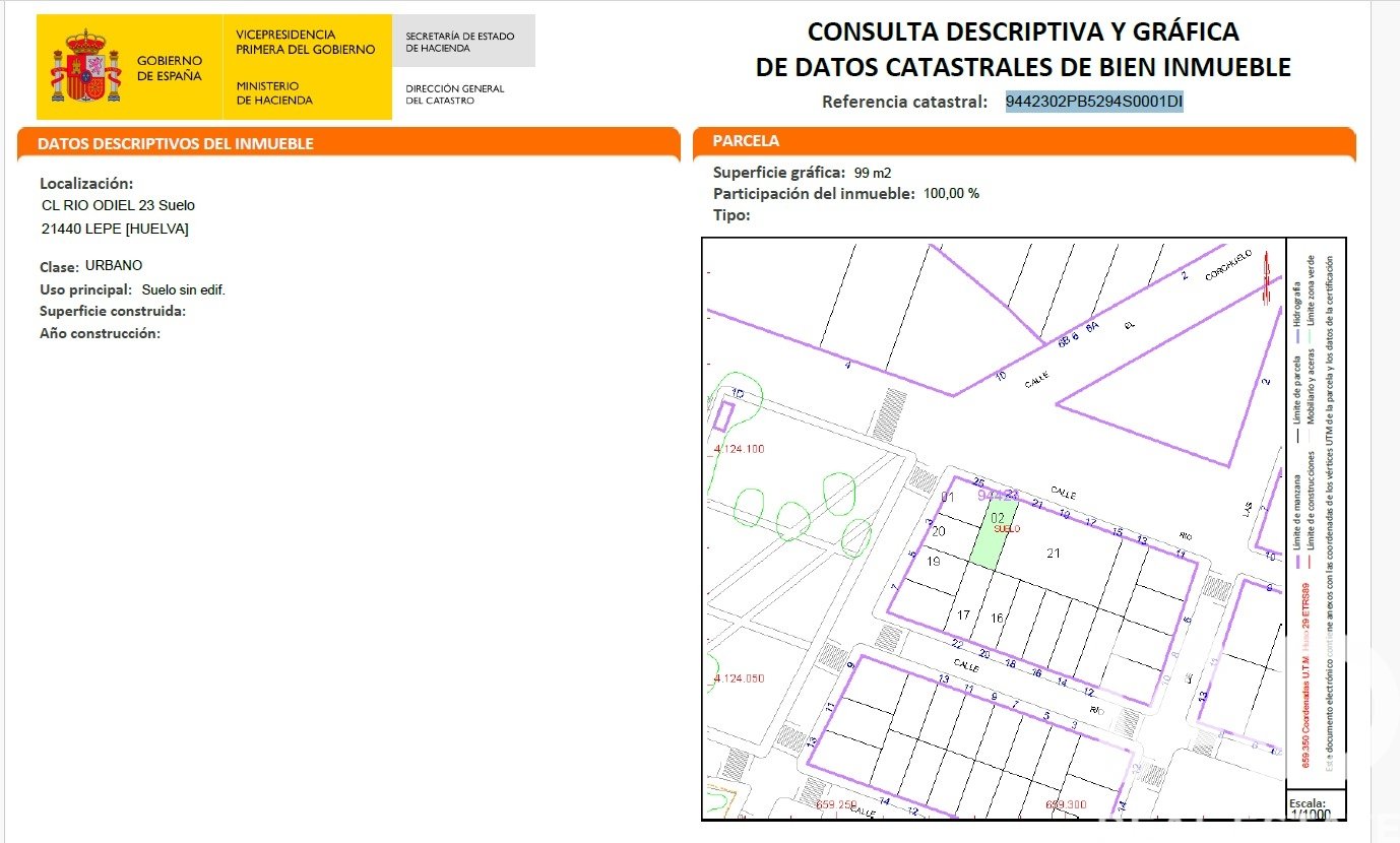 Land in Lepe, Huelva, Spanien 99 m2 Nr. 185003