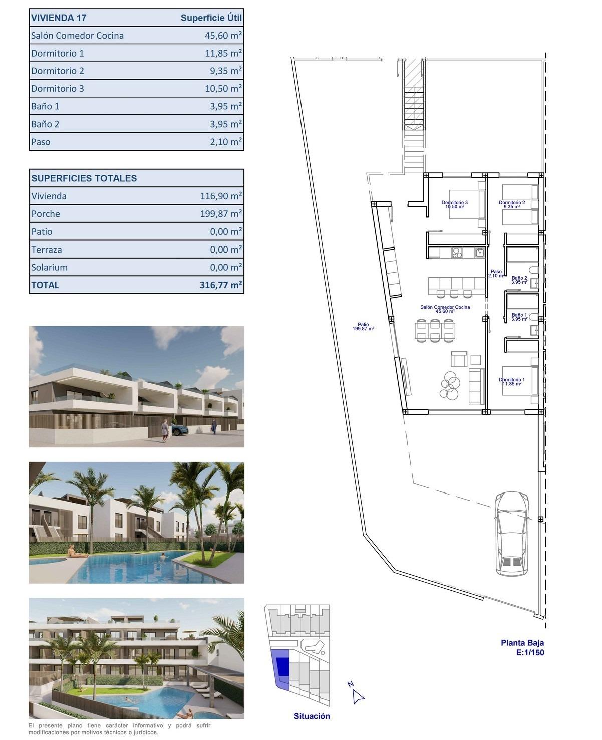 Bungalowi Pilar de la Horadada, Alicante, Espanja 3 makuuhuonetta, 116 m2 No. 179517