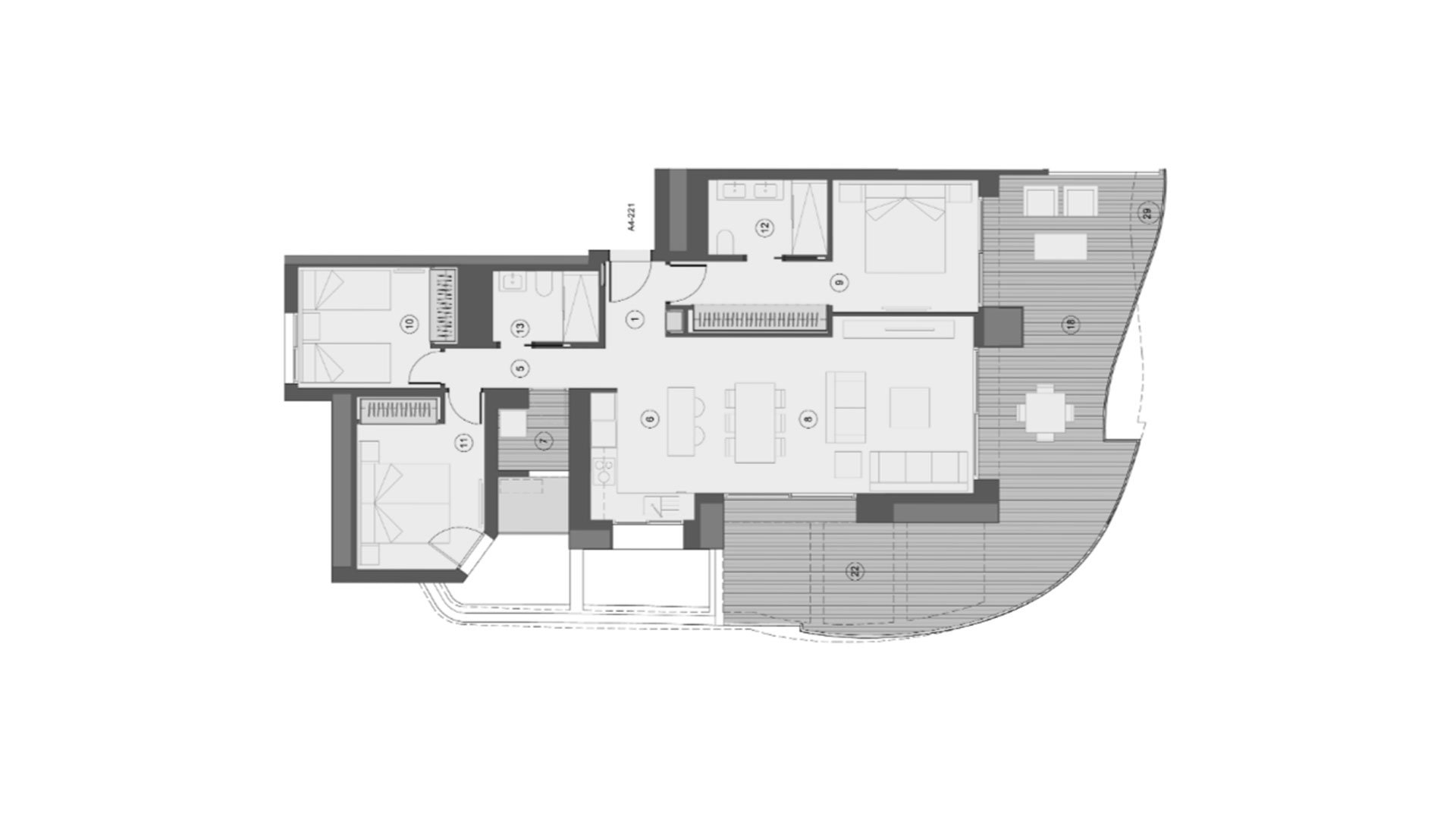 Apartamento en Sunset Sailors, Benidorm, Alicante, España 3 dormitorios, 154 m2 No. 147155