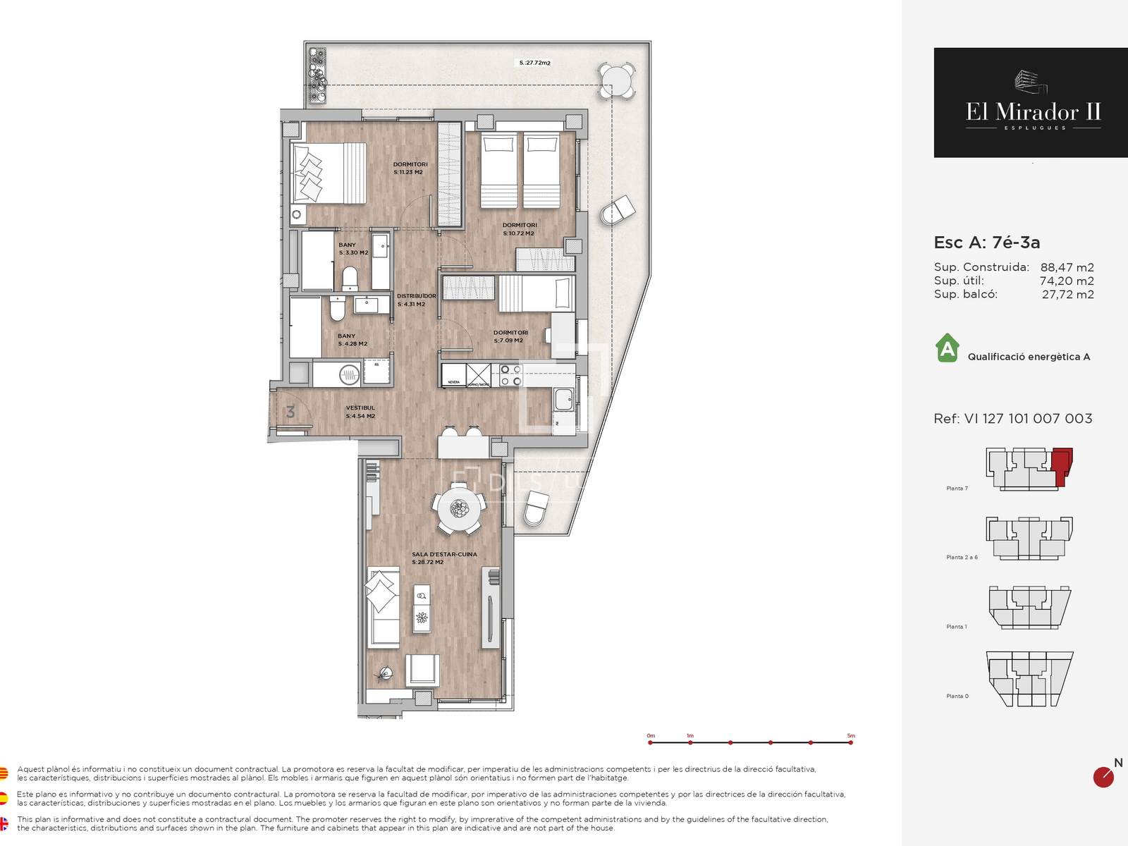 Apartment in Esplugues de Llobregat, Barcelona, Spain 3 bedrooms, 88 sq.m. No. 150742