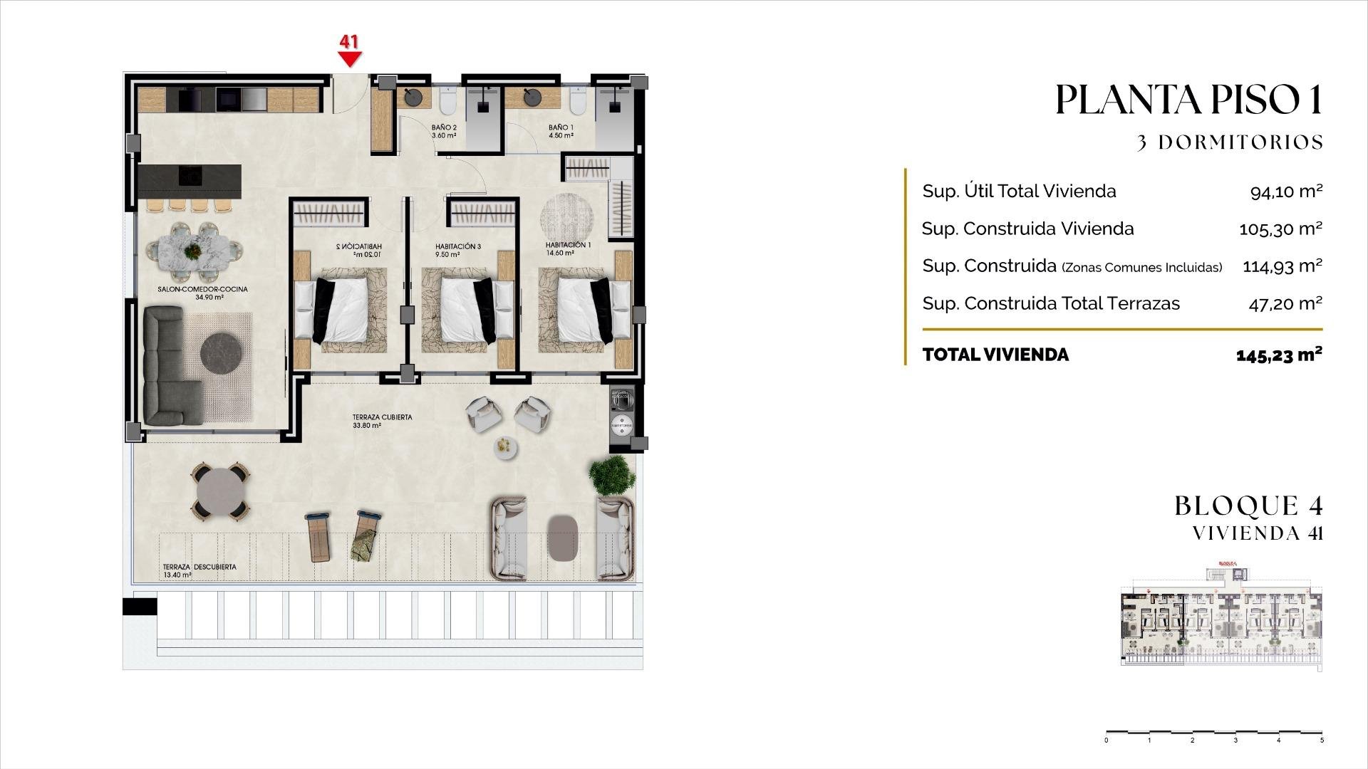 Dzīvoklis Benidorm, Alicante, Spānijā 3 istabas, 105 m2 Nr. 180972