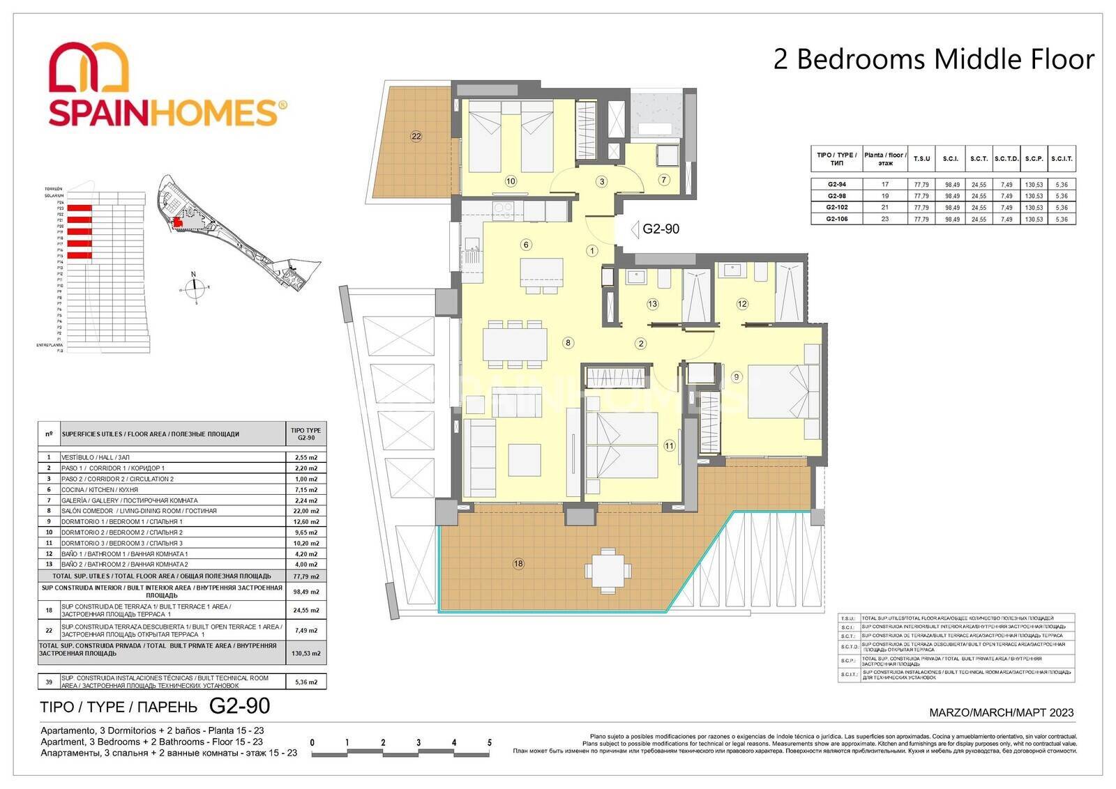 Apartament w Benidorm, Alicante, Hiszpania 3 sypialnie, 104 mkw. nr 70698