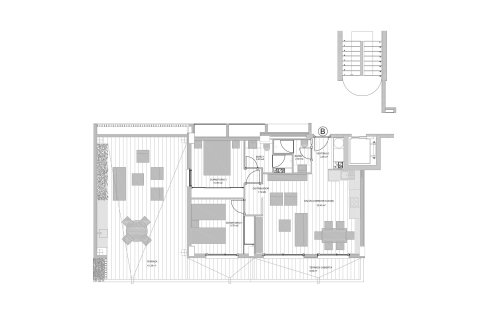 Apartment floor plan «2BR-90», 2 bedrooms in DUNARA RESORT