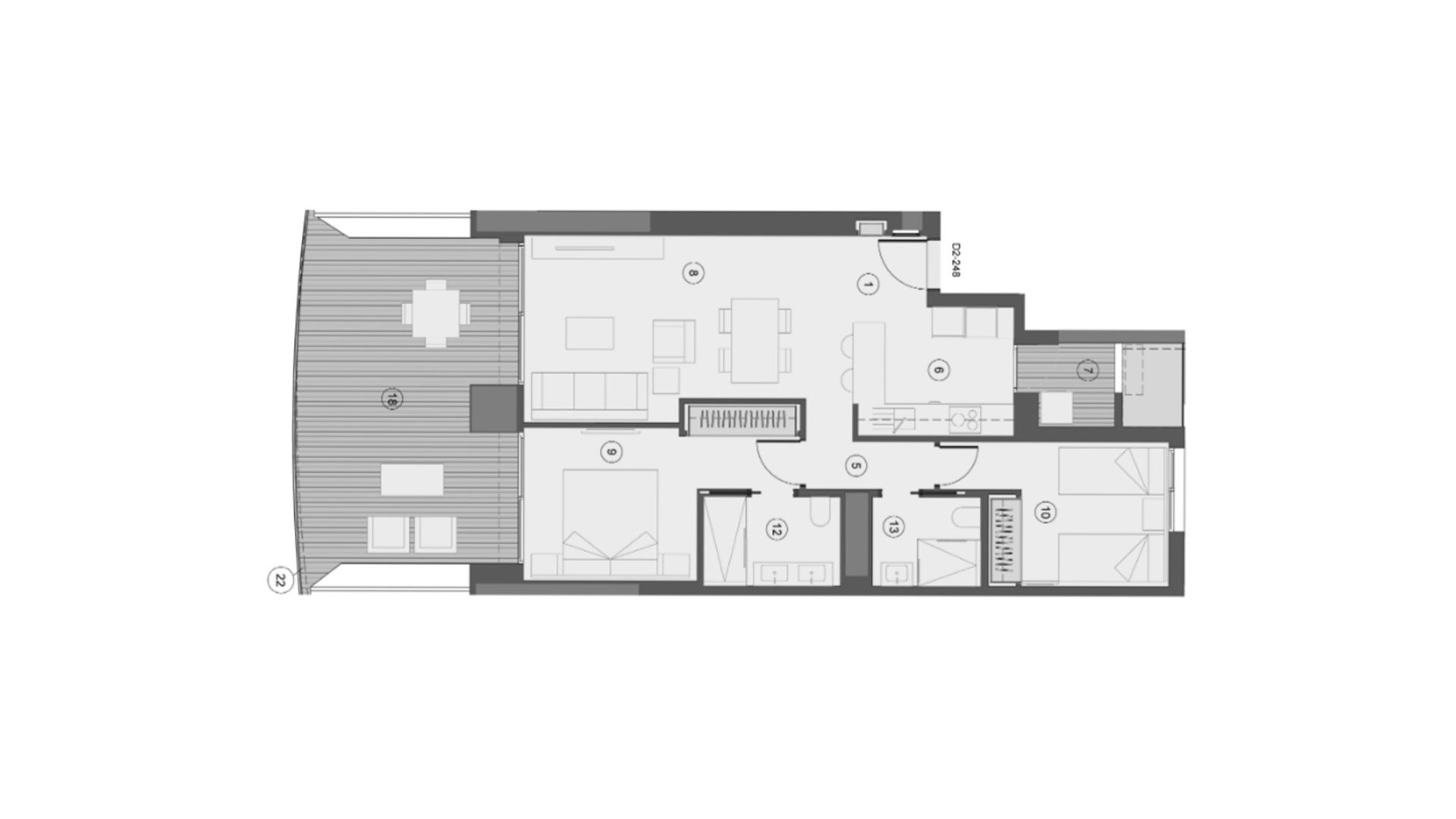 Apartment in Sunset Sailors, Benidorm, Alicante, Spain 2 bedrooms, 109 sq.m. No. 147143