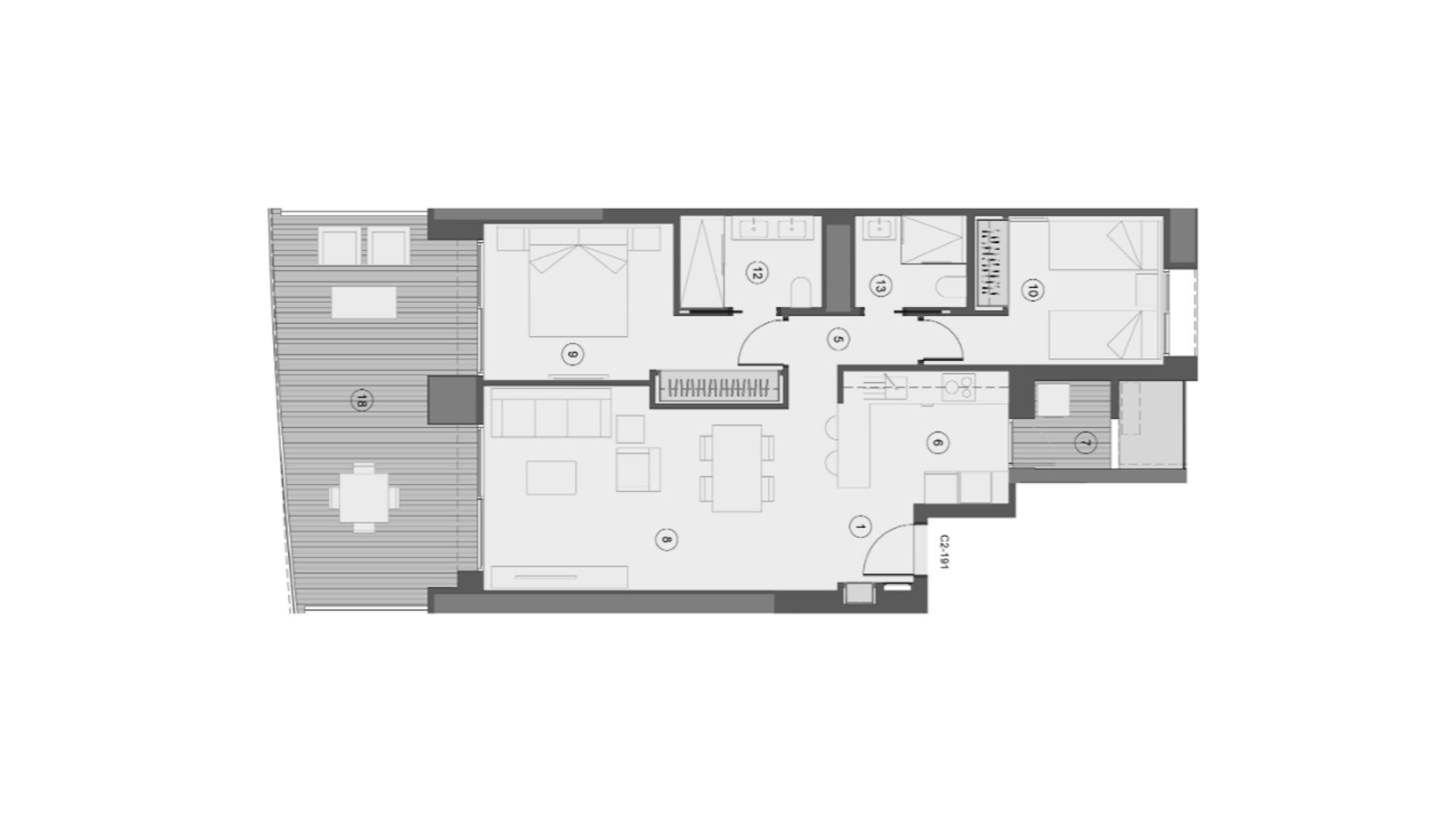 Apartamento en Sunset Sailors, Benidorm, Alicante, España 2 dormitorios, 111 m2 No. 147145
