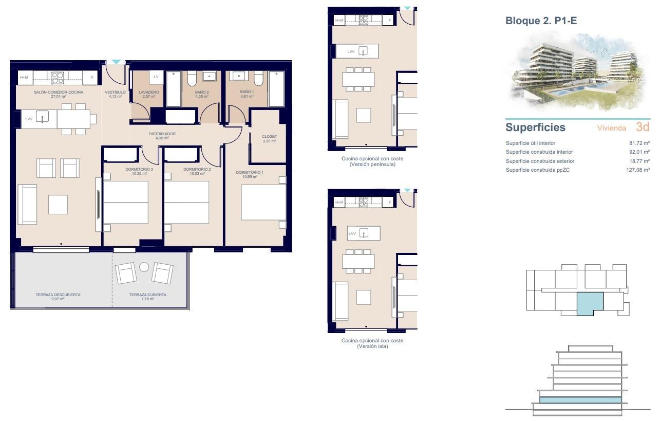 Apartment in Villajoyosa, Alicante, Spain 3 bedrooms, 127 sq.m. No. 142199