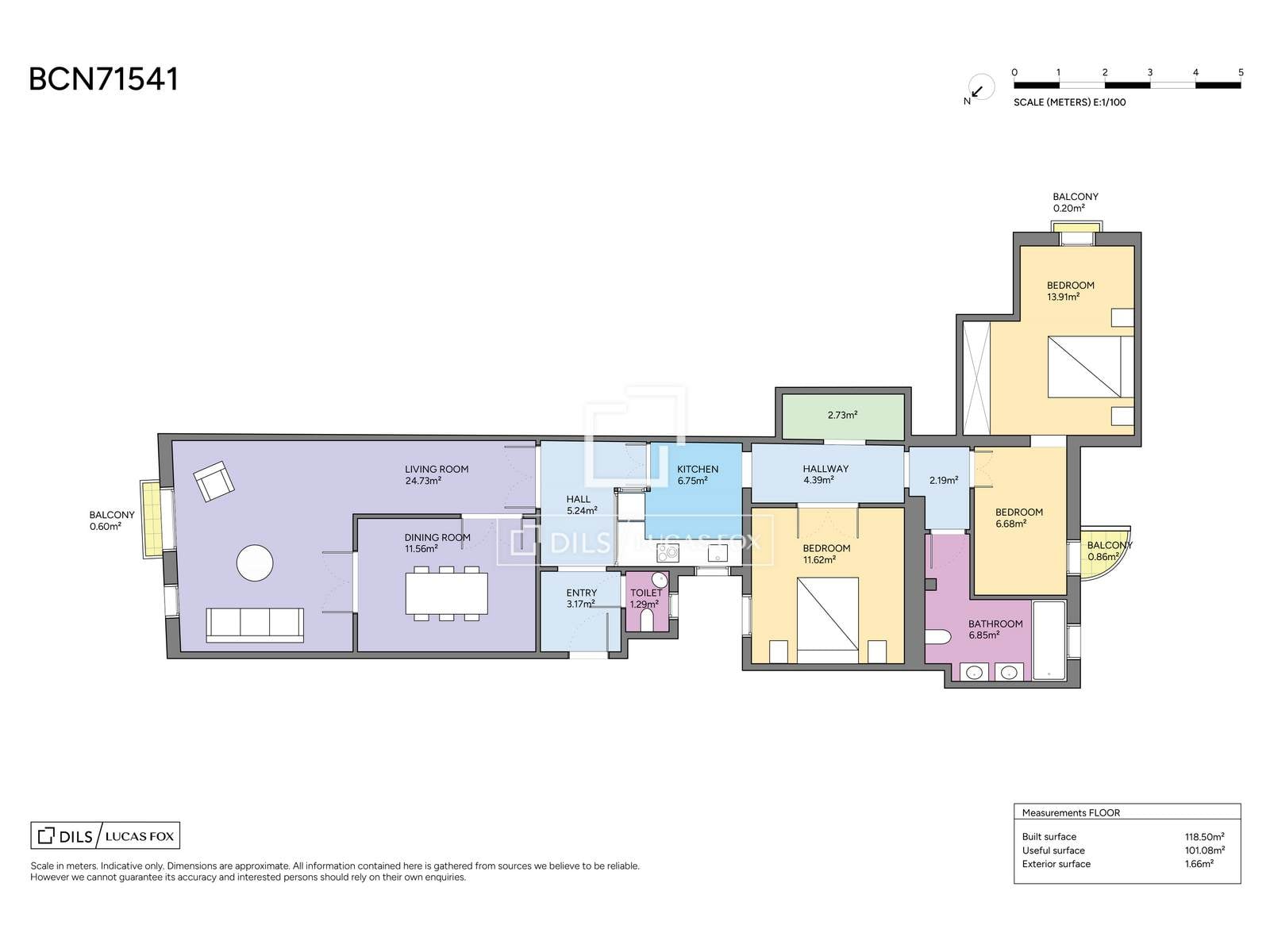 Dzīvoklis Barcelona, Spānijā 3 istabas, 118 m2 Nr. 192782