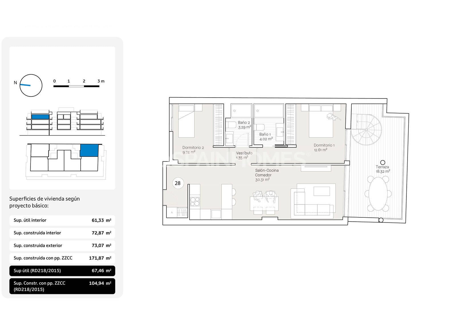 Huoneisto Rincon de la Victoria, Malaga, Espanja 2 makuuhuonetta, 76 m2 No. 155791