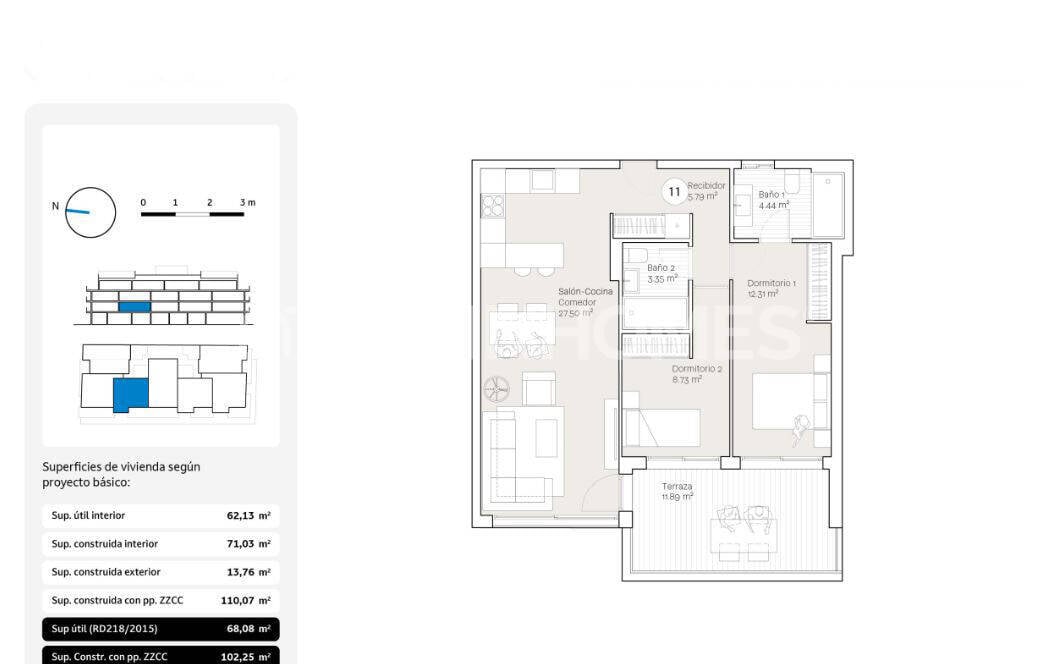 Huoneisto Rincon de la Victoria, Malaga, Espanja 2 makuuhuonetta, 76 m2 No. 155791