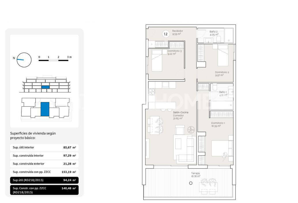 Apartment in Rincon de la Victoria, Malaga, Spain 1 bedroom, 60 sq.m. No. 155790