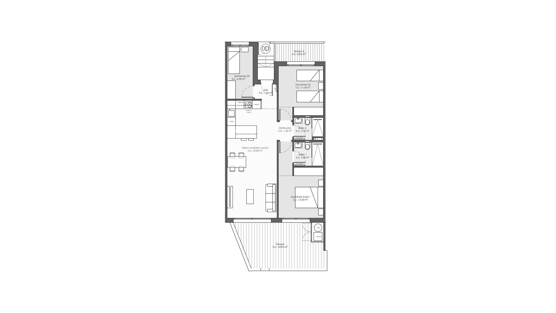 Apartamento en Residencial Moma II, Torre de la Horadada, Alicante, España 3 dormitorios, 125.6 m2 No. 168546