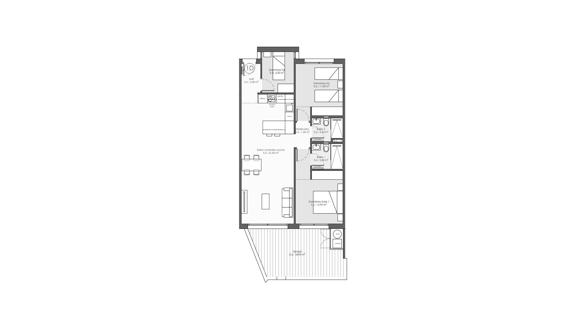 Apartment in Residencial Moma II, Torre de la Horadada, Alicante, Spain 3 bedrooms, 117.8 sq.m. No. 168547