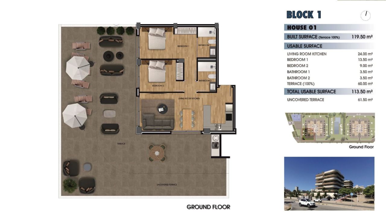 Apartment in Claudia II, Los Arenales Del Sol, Alicante, Spain 2 bedrooms, 119.5 sq.m. No. 69164