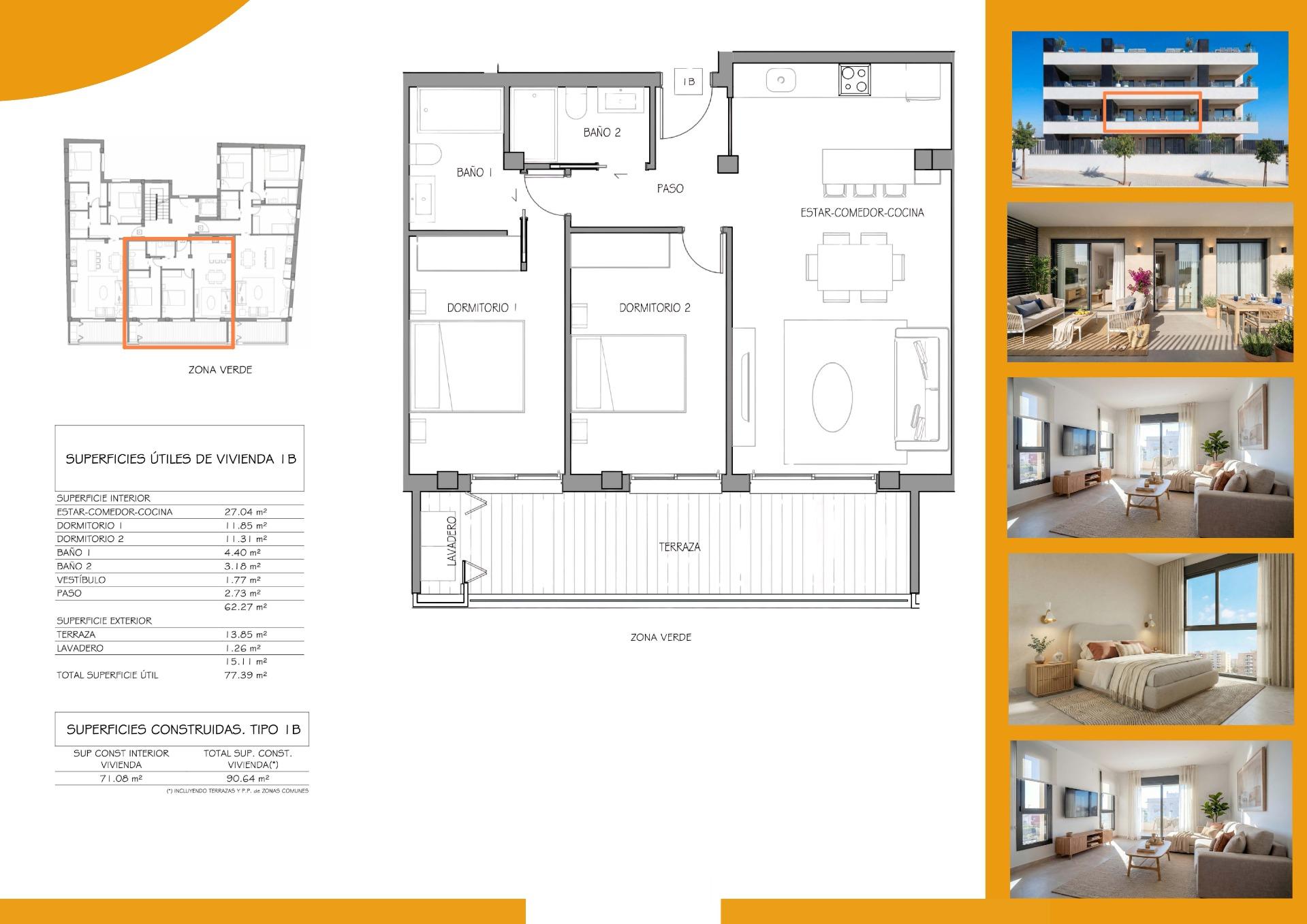 Apartamento en Benijófar, Alicante, España 2 dormitorios, 90 m2 No. 193171
