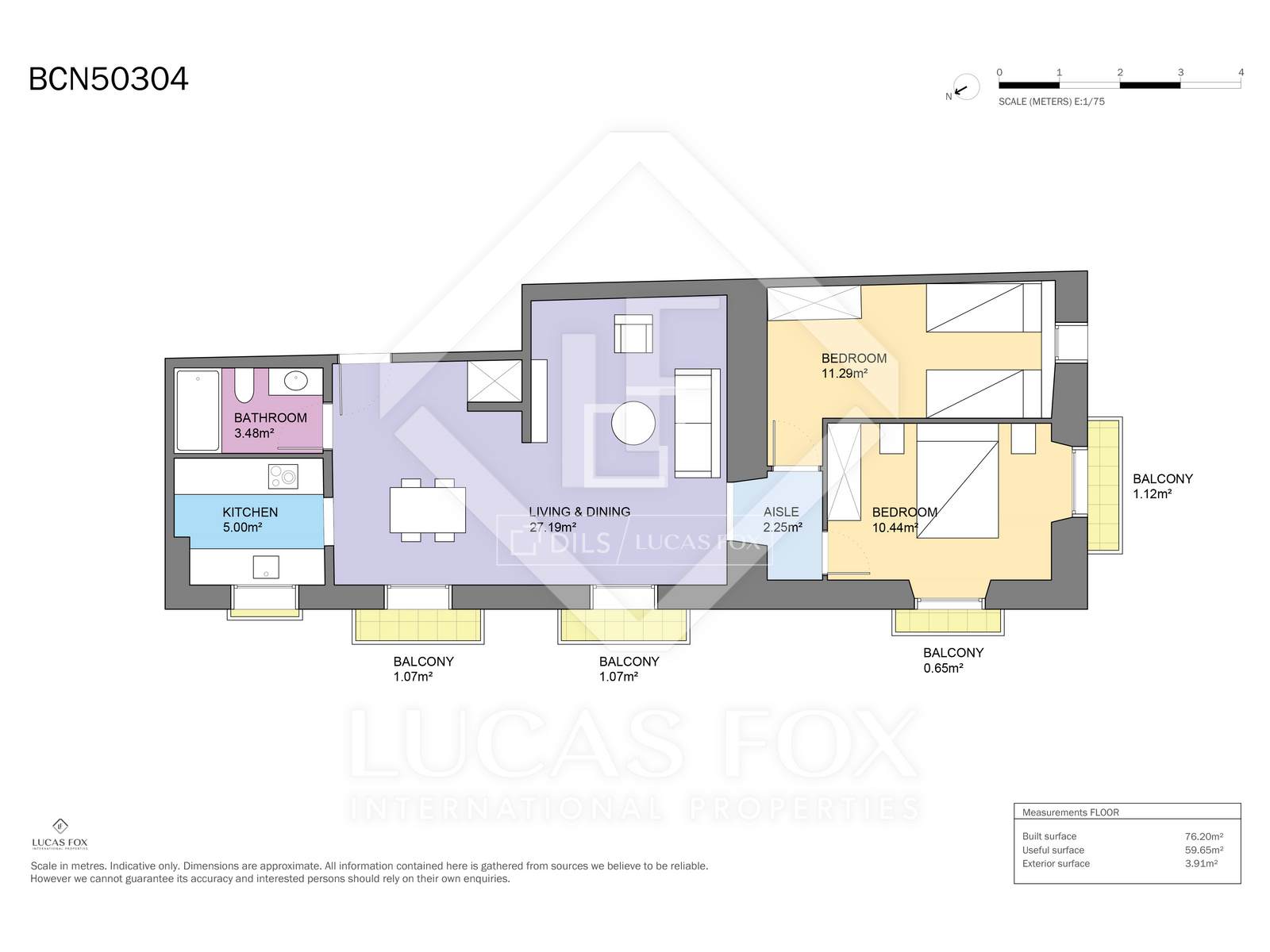 Appartamento a Barcelona, Spagna 2 camere da letto, 76 mq. N° 150561