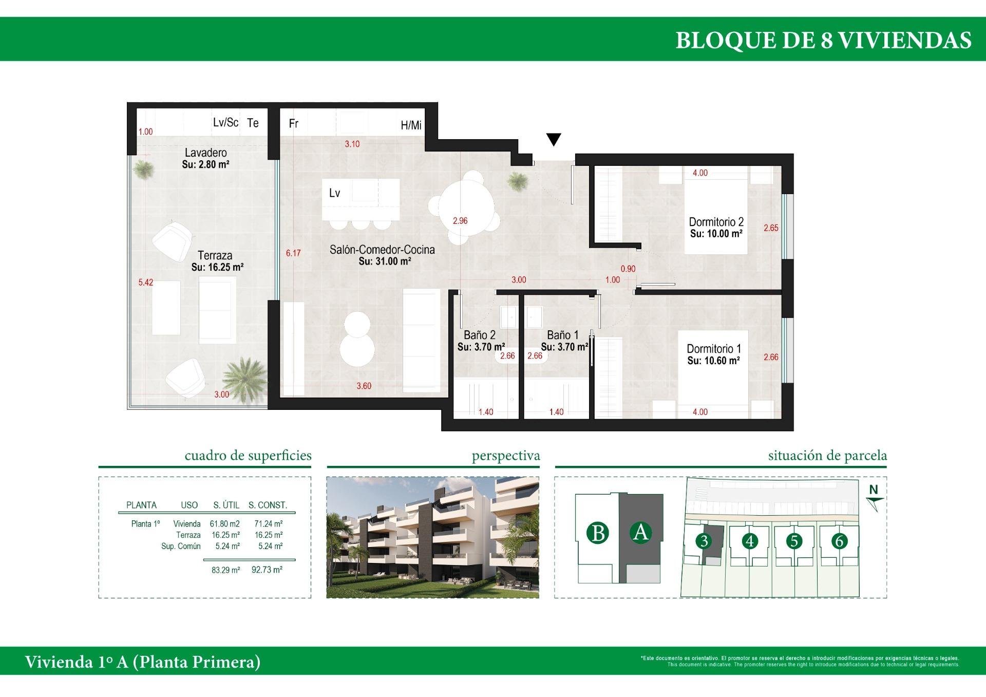 Apartment à Alhama de Murcia, Murcia, Espagne 2 chambres, 71 m2 No. 187523