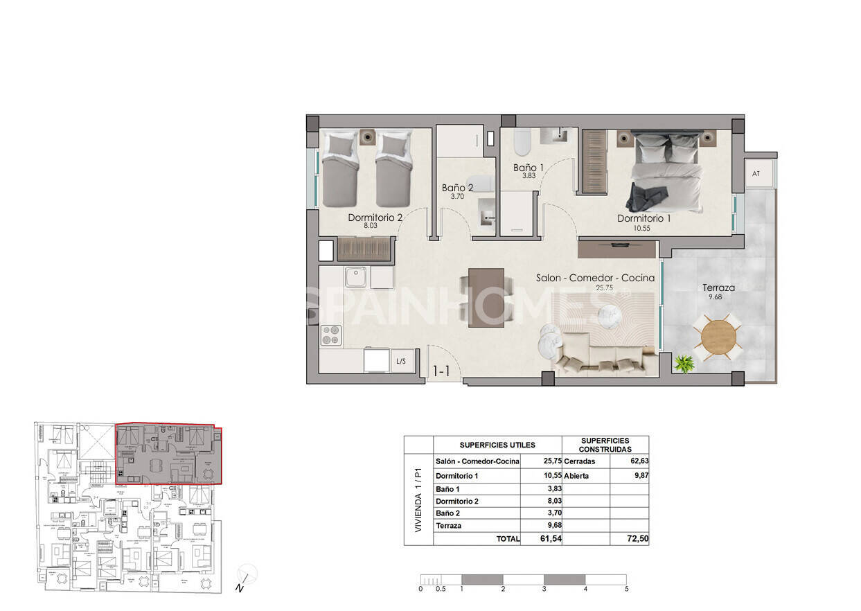 Apartment in Santa Pola, Alicante, Spain 2 bedrooms, 82 sq.m. No. 181996