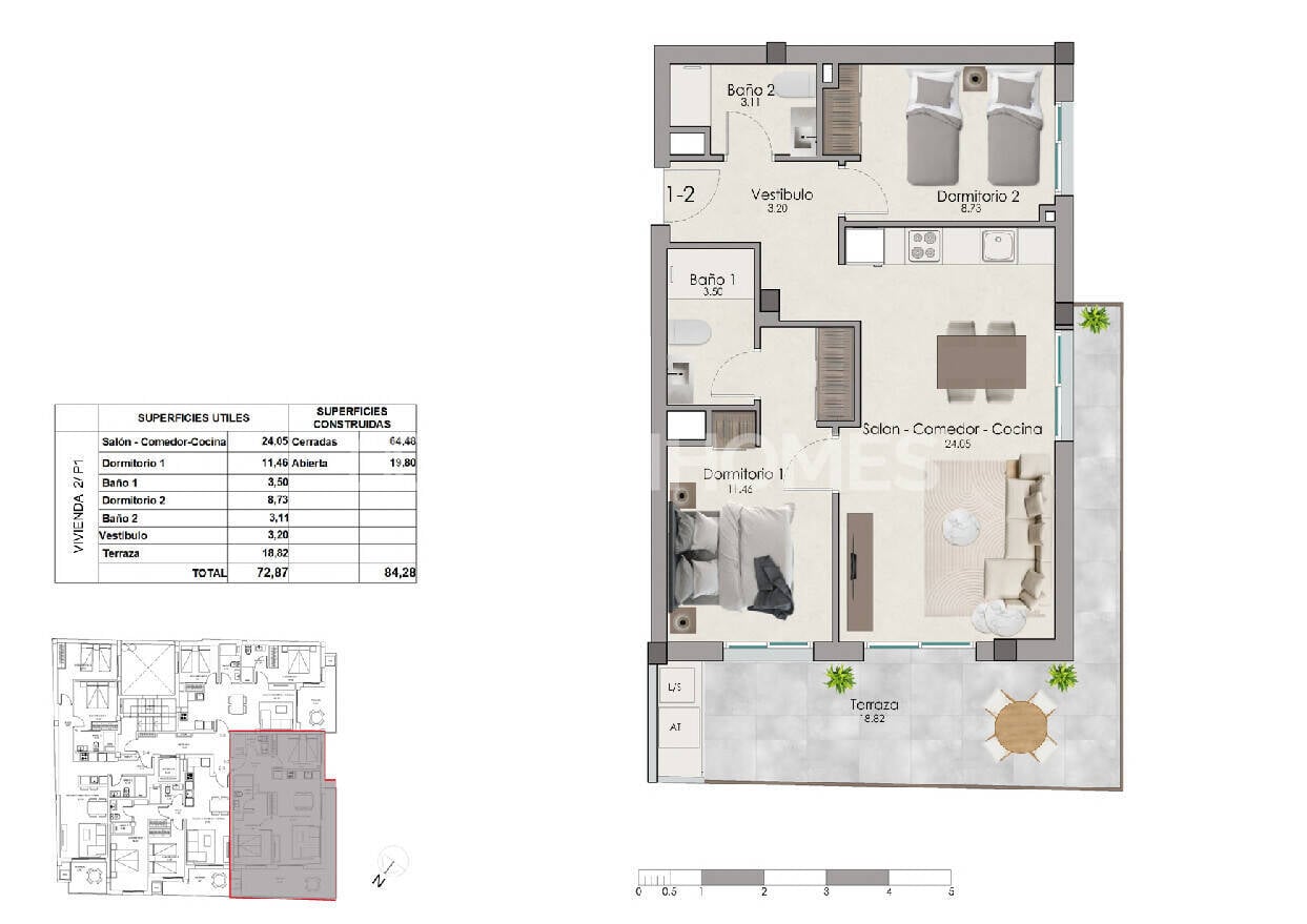 Apartment in Santa Pola, Alicante, Spain 2 bedrooms, 82 sq.m. No. 181996