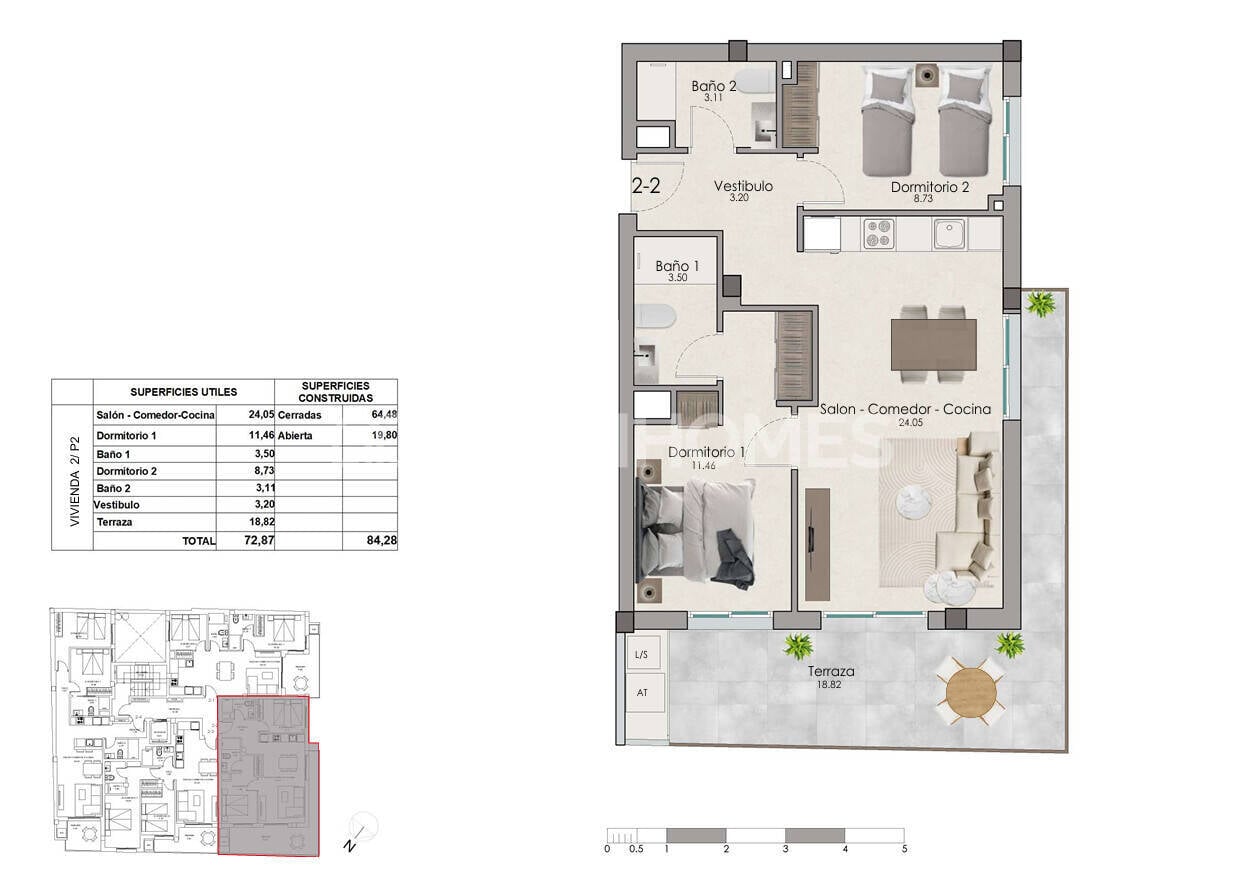 Apartment in Santa Pola, Alicante, Spain 2 bedrooms, 82 sq.m. No. 181996