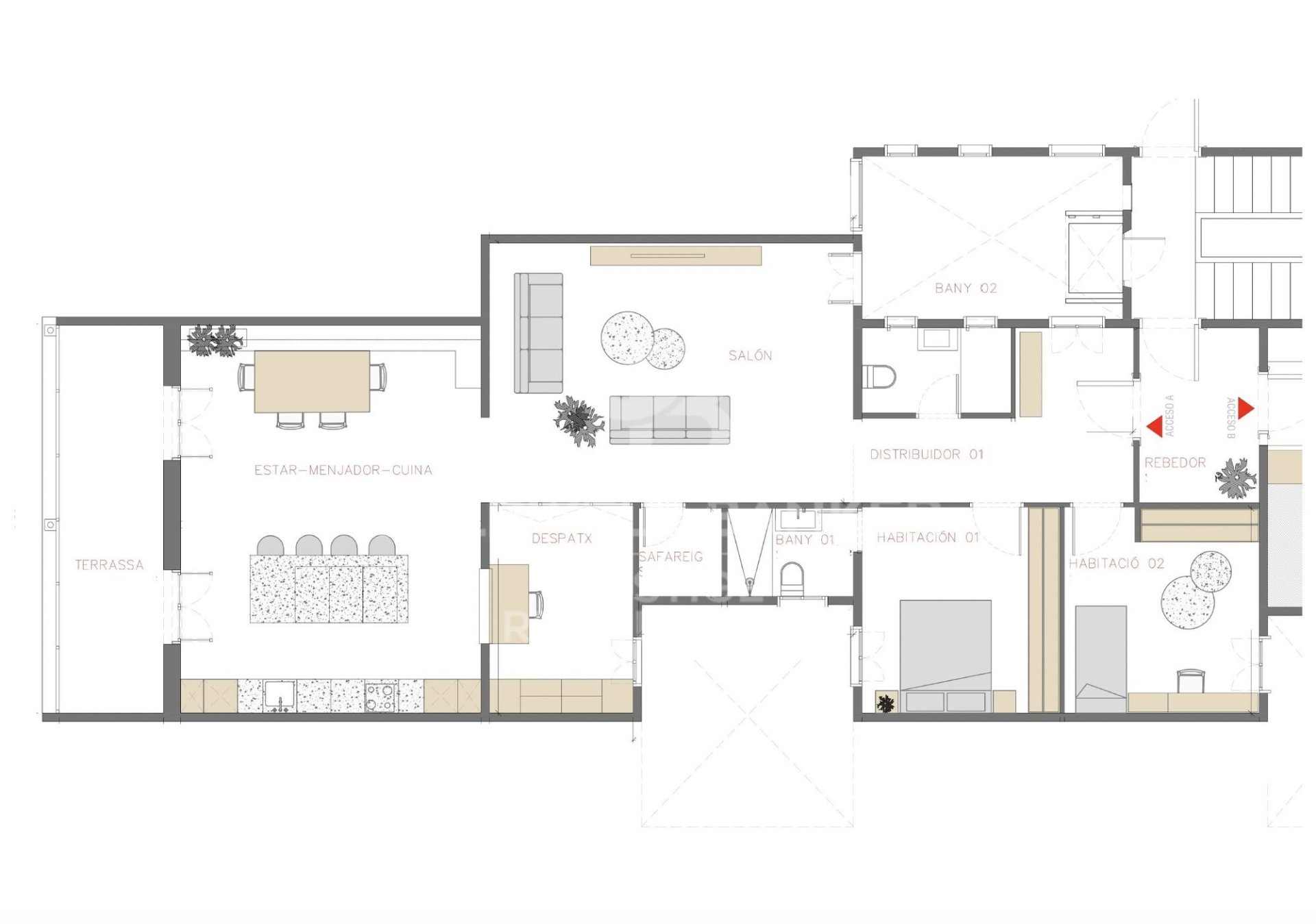 Appartamento a Barcelona, Spagna 4 camere da letto, 150 mq. N° 157599