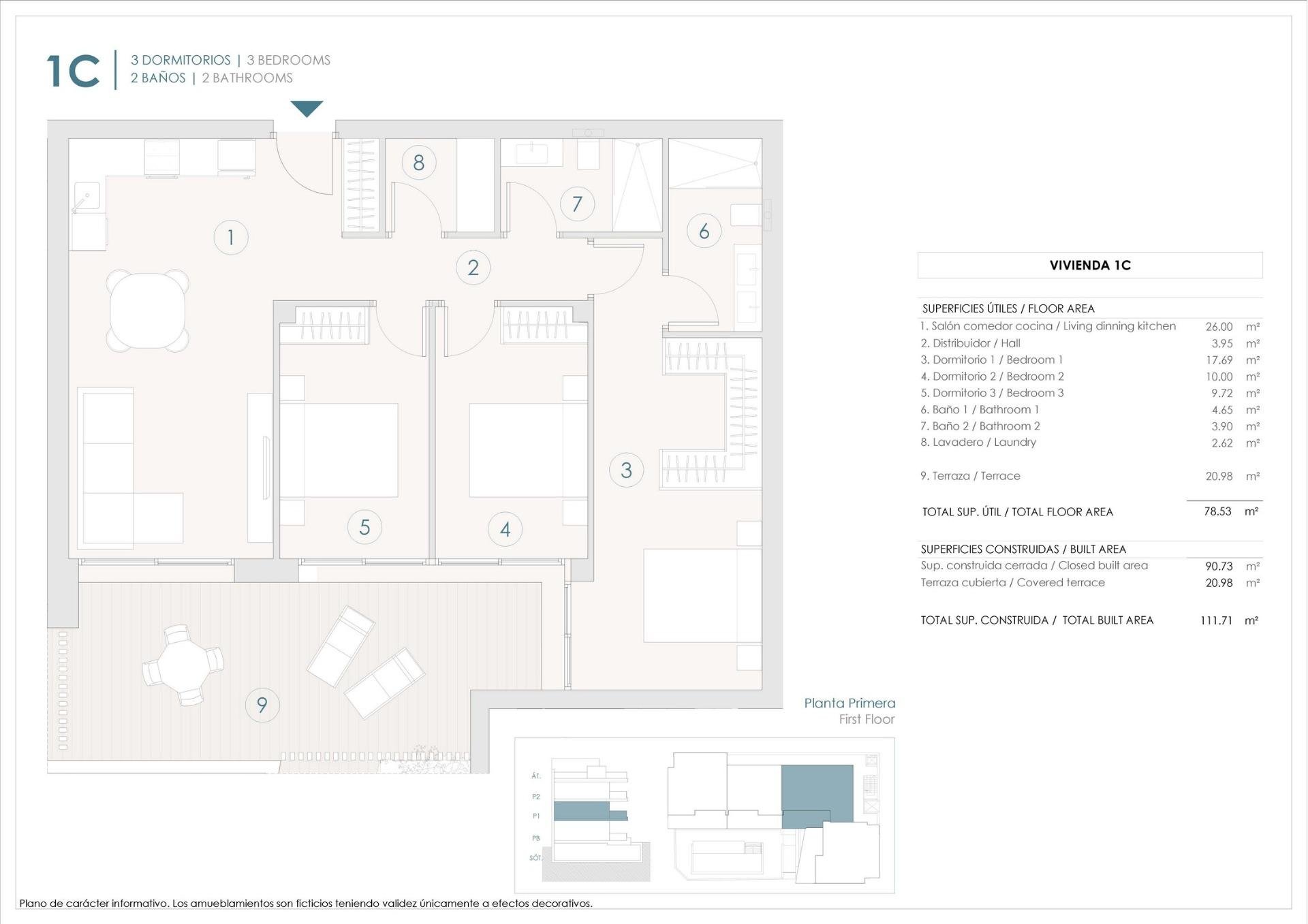 Huoneisto Benijofar, Alicante, Espanja 3 makuuhuonetta, 90 m2 No. 151634