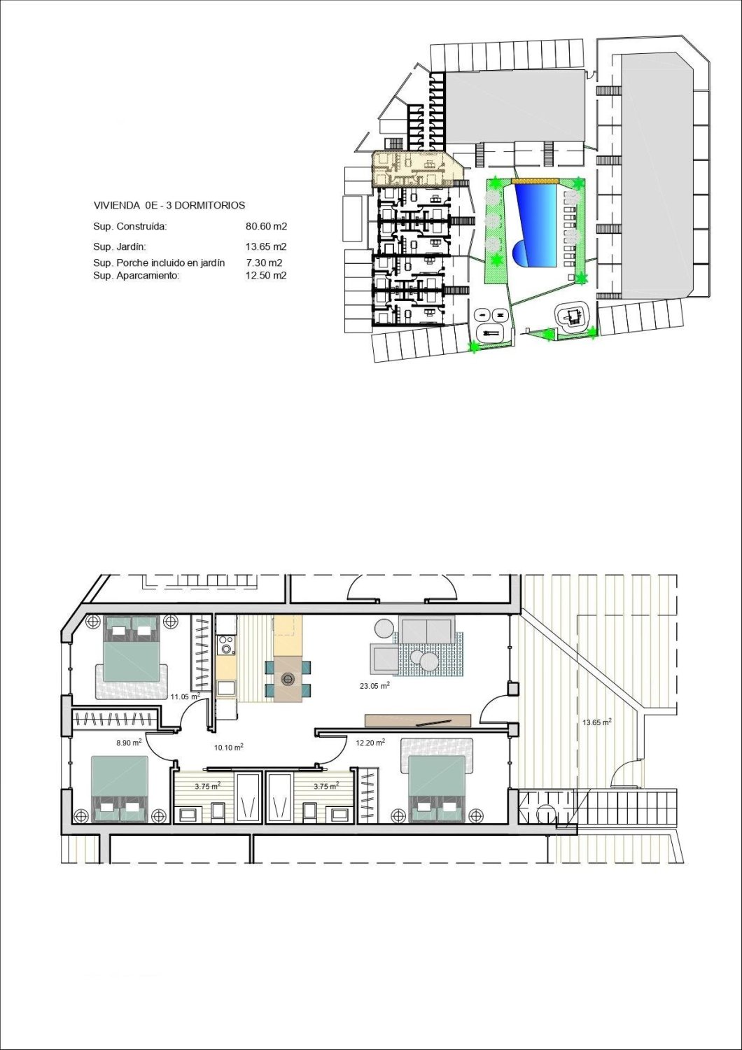 Bungalow a Roldan, Murcia, Spagna 3 camere da letto, 80 mq. N° 142292