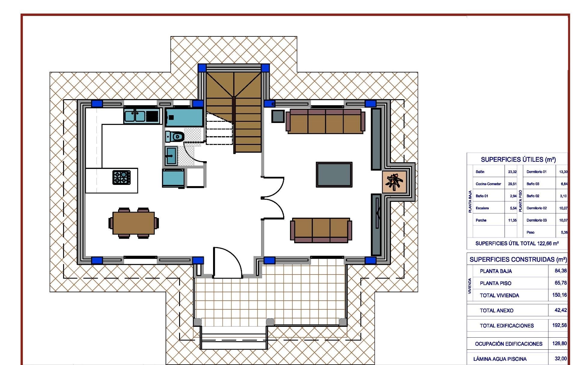 Villa en Pinoso, Alicante, España 4 dormitorios, 150 m2 No. 103424