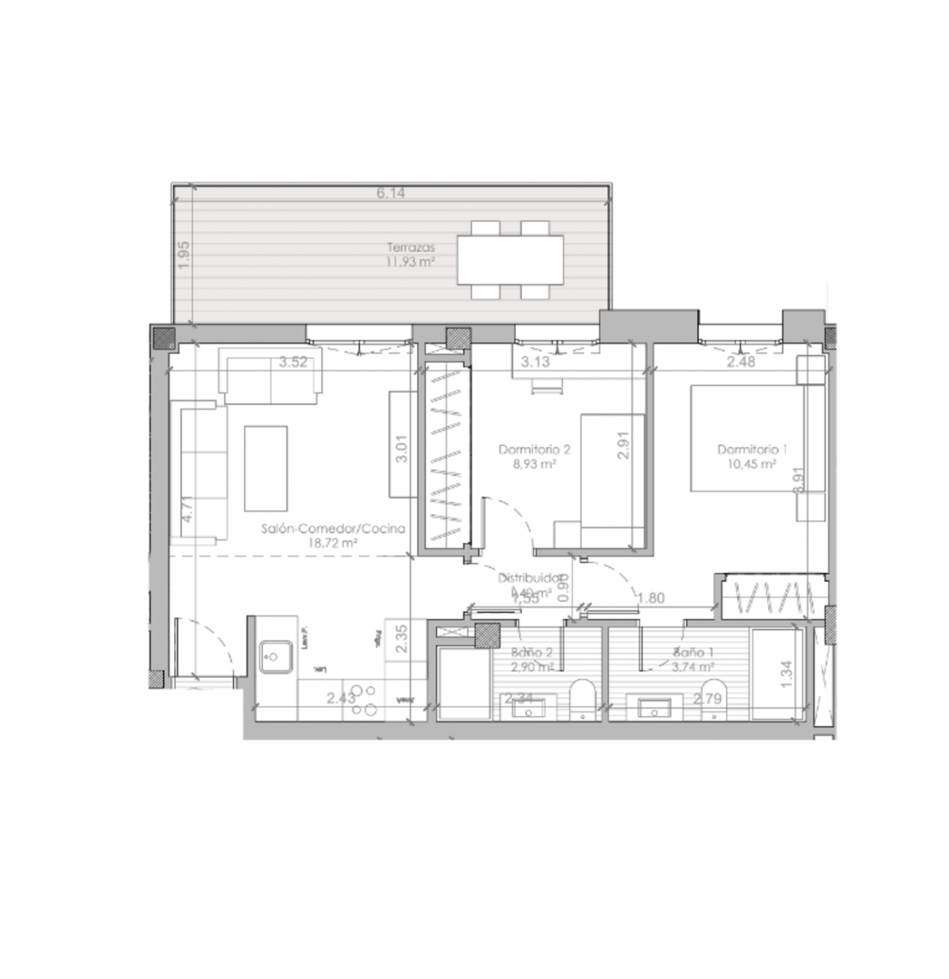 Apartment à Mijas, Malaga, Espagne 2 chambres, 75 m2 No. 153456