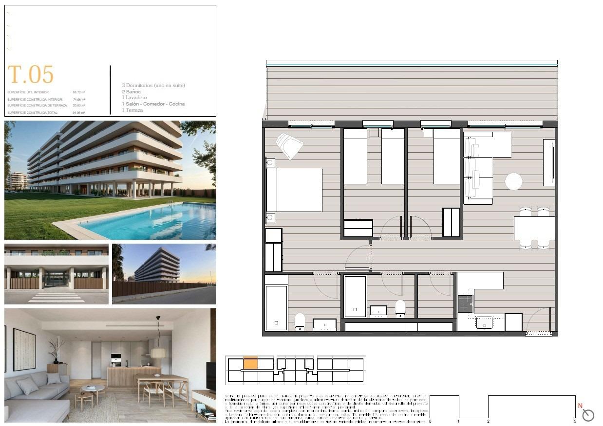 Apartment in Moncofa, Castellon, Spain 3 bedrooms, 74 sq.m. No. 180981