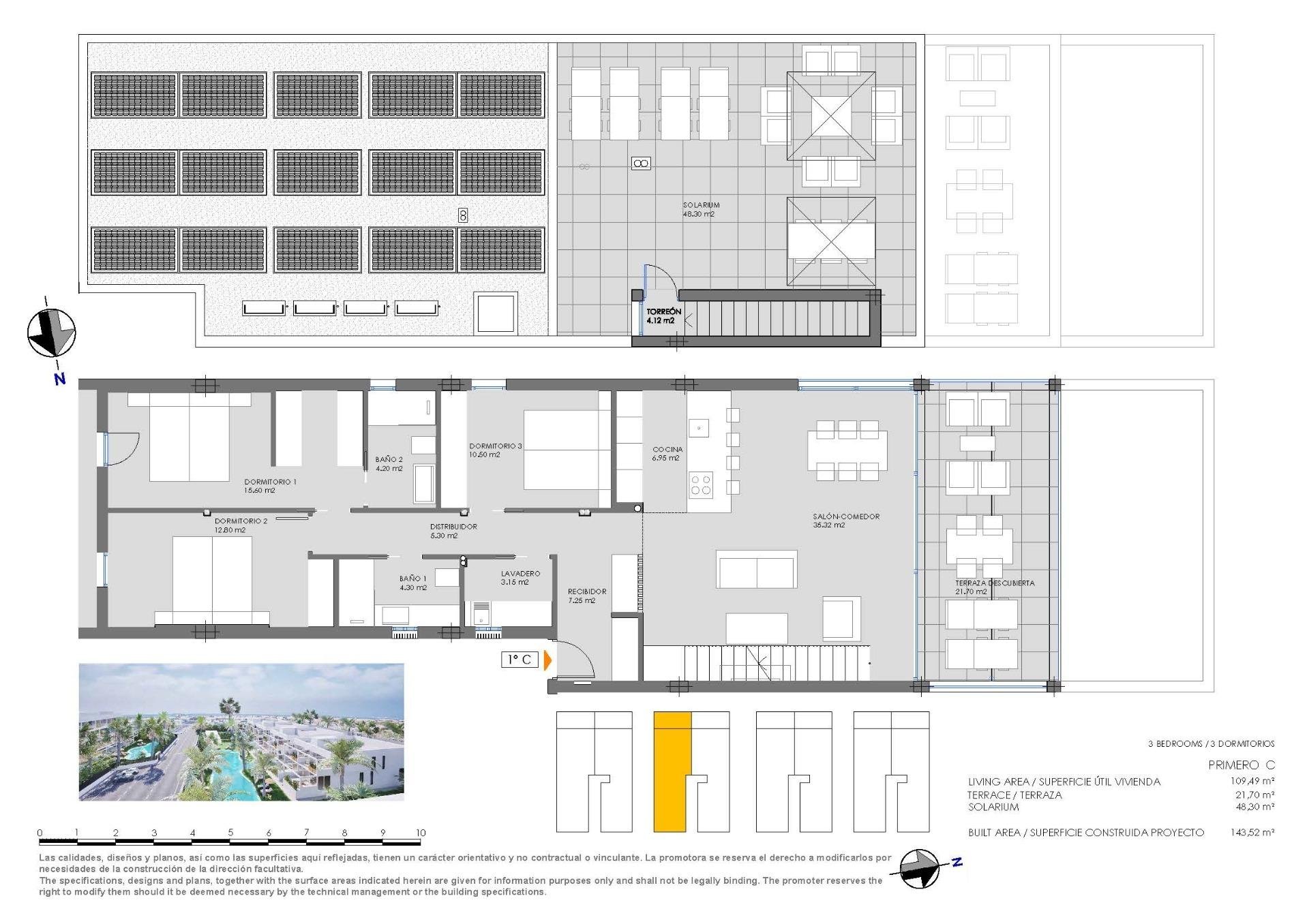 Bungalow à Mar De Cristal, Murcia, Espagne 3 chambres, 143 m2 No. 189316